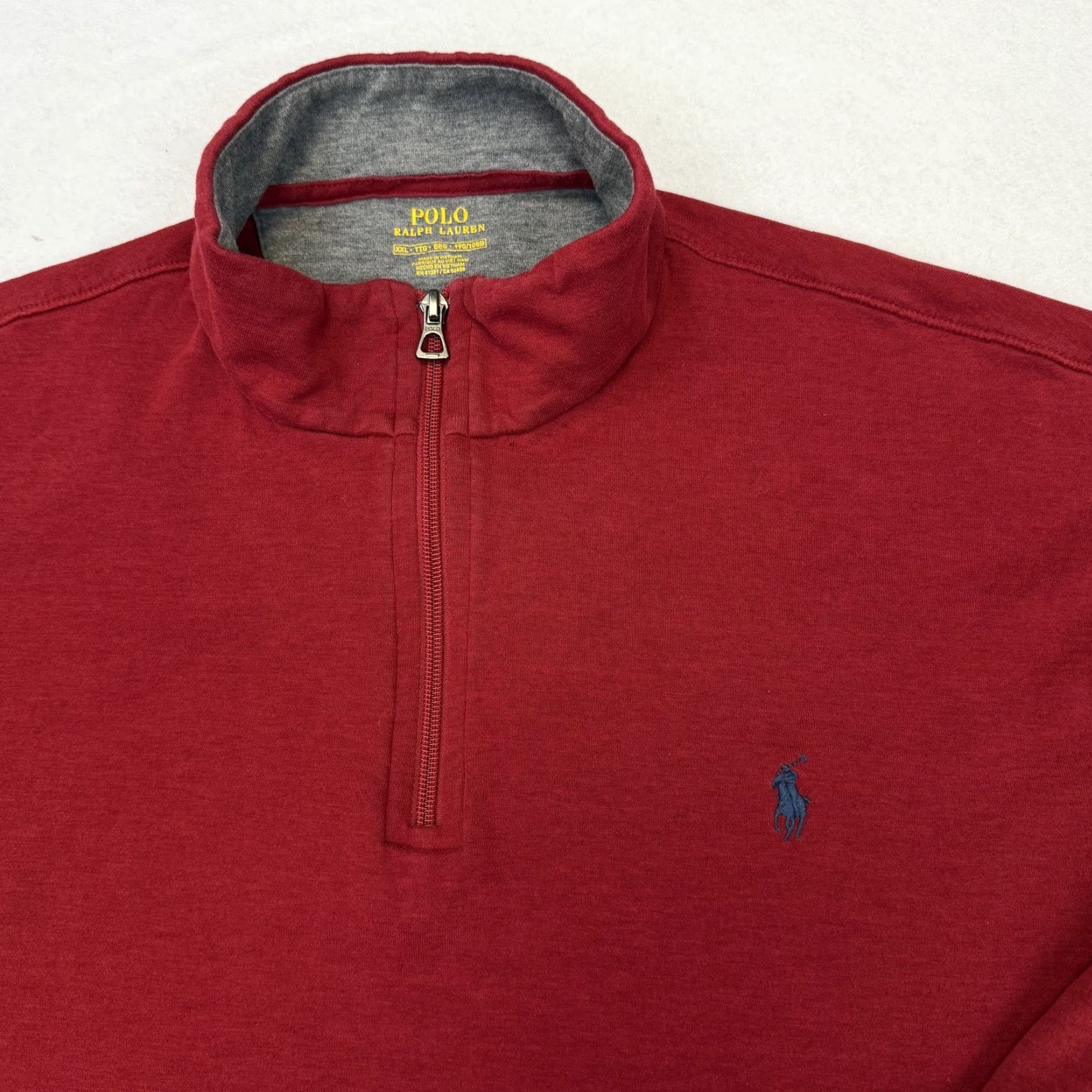 Polo Ralph Lauren Polo Ralph Lauren Sweatshirt Mens 2XL Red Quarter Zip Mock Neck Logo Pony Logo Sweatshirt Size US XXL / EU 58 / 5 - 3 Thumbnail