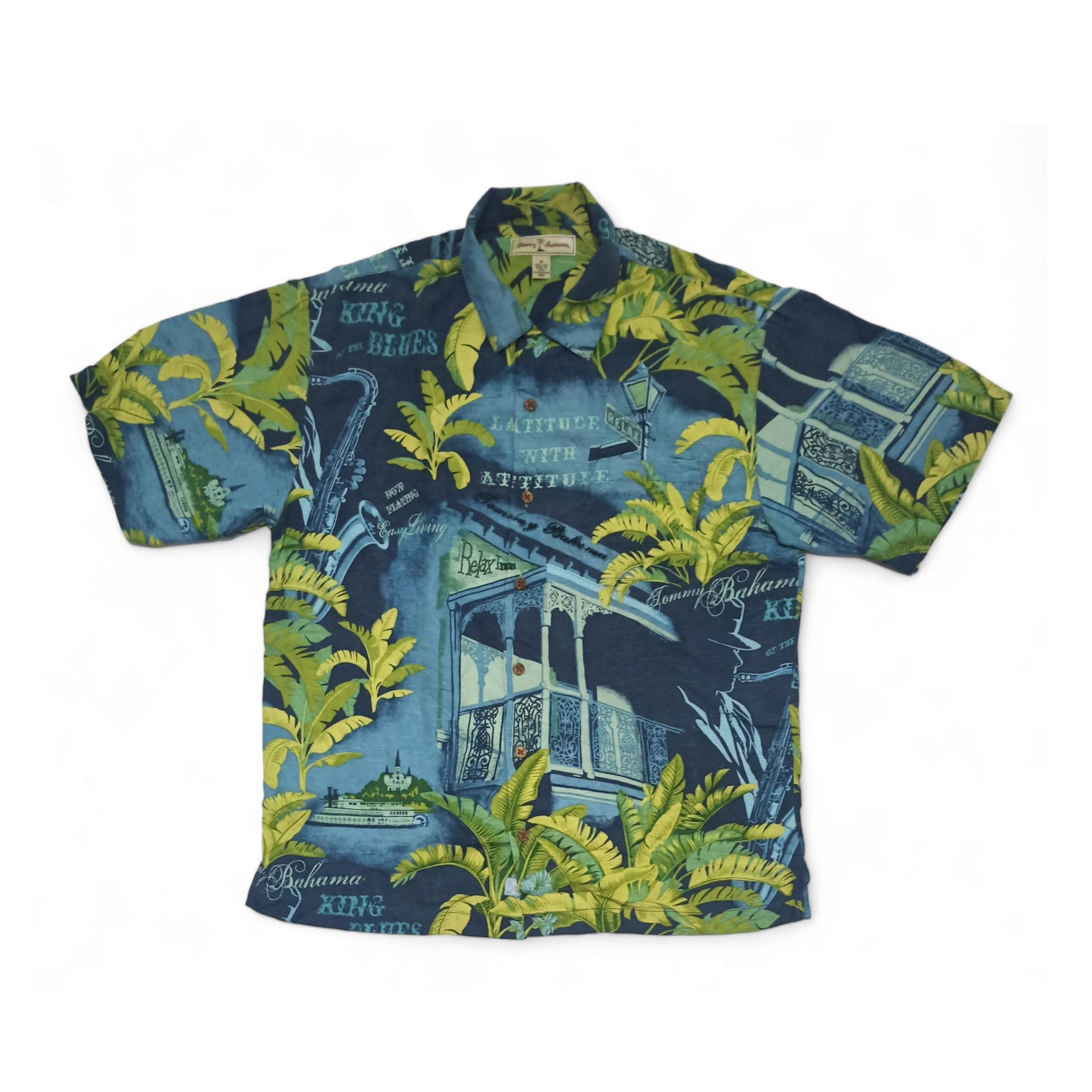 Tommy Bahama Tommy Bahama Iconic King of the Blues Music Hawaiian Shirt Size US M / EU 48-50 / 2 - 1 Thumbnail