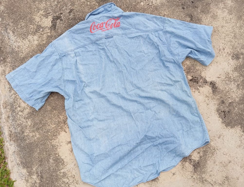 Vintage VTG Coca Cola shirt 🍻 Chambray Double Pocket Size US XL / EU 56 / 4 - 4 Thumbnail