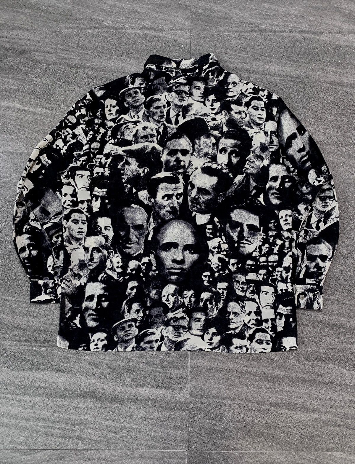 Jean Paul Gaultier FREE TAX! 1992 Archive Faces Polyester Camp Collar Shirt Size US M / EU 48-50 / 2 - 6 Thumbnail