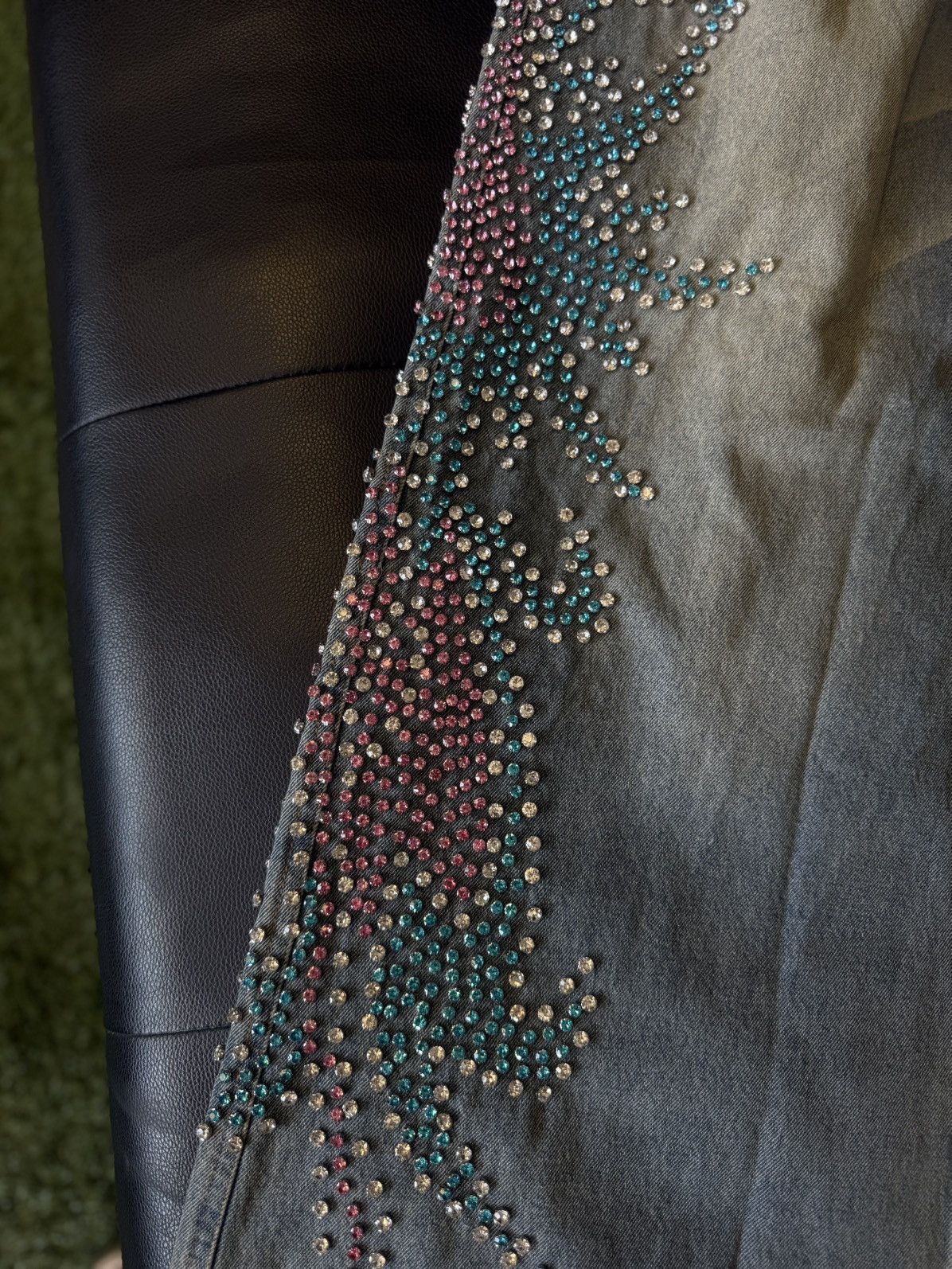 Vale Valley Stone Crystal Rhinestone Baggy Blue Jeans Size 30 Size US 30 / EU 46 - 3 Thumbnail