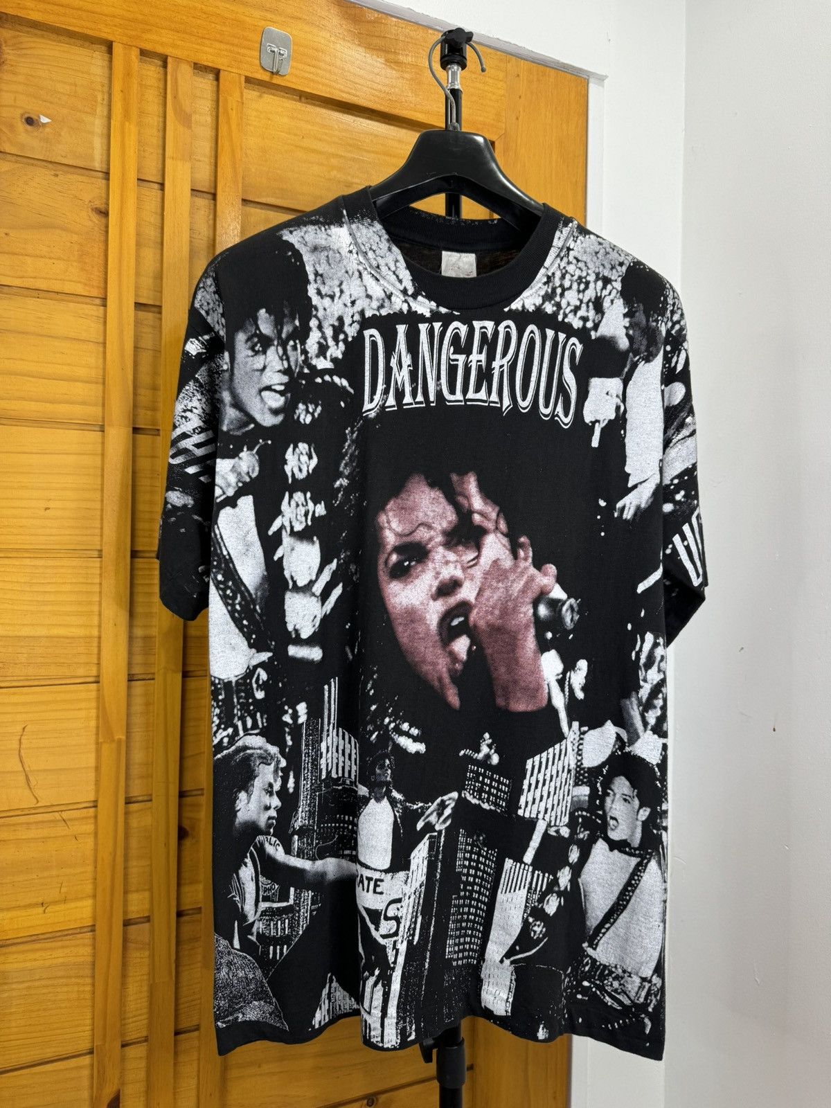 image of Band Tees x Michael Jackson Vintage Shirt Overprint 90’ in Black, Men's (Size XL)