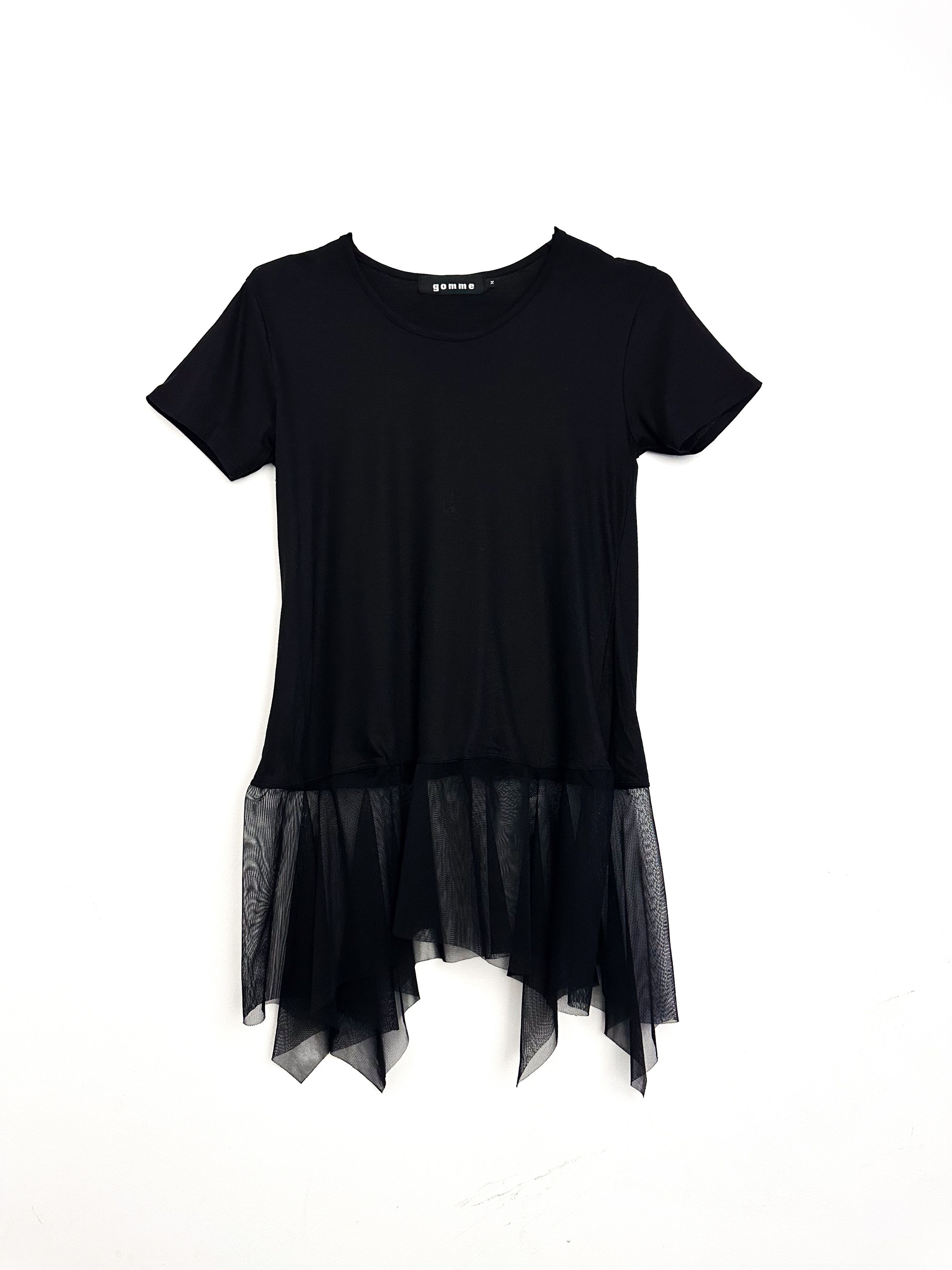 gomme VINTAGE GOMME SHEER BLACK T SHIRT Size M / US 6-8 / IT 42-44 - 4 Thumbnail