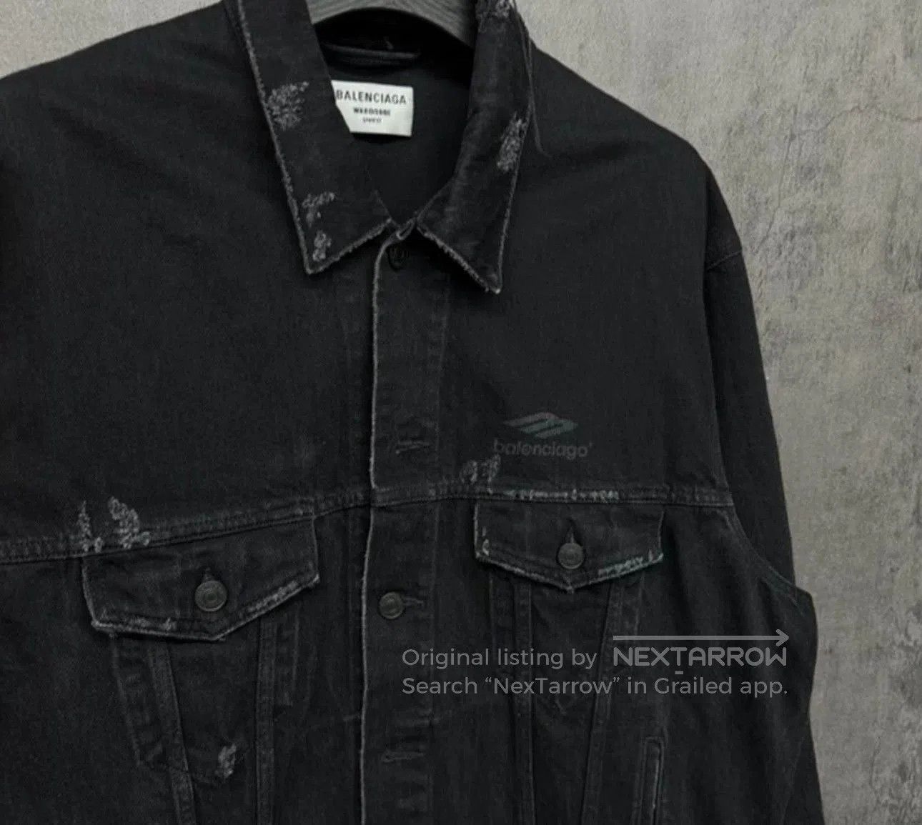 Balenciaga Balenciaga Distressed 3B Logo Denim Jacket. Size US S / EU 44-46 / 1 - 3 Thumbnail