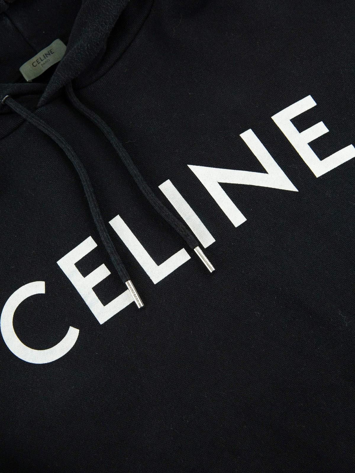 Celine Celine Mens Logo Black Hoodie Large Black Size US L / EU 52-54 / 3 - 3 Thumbnail