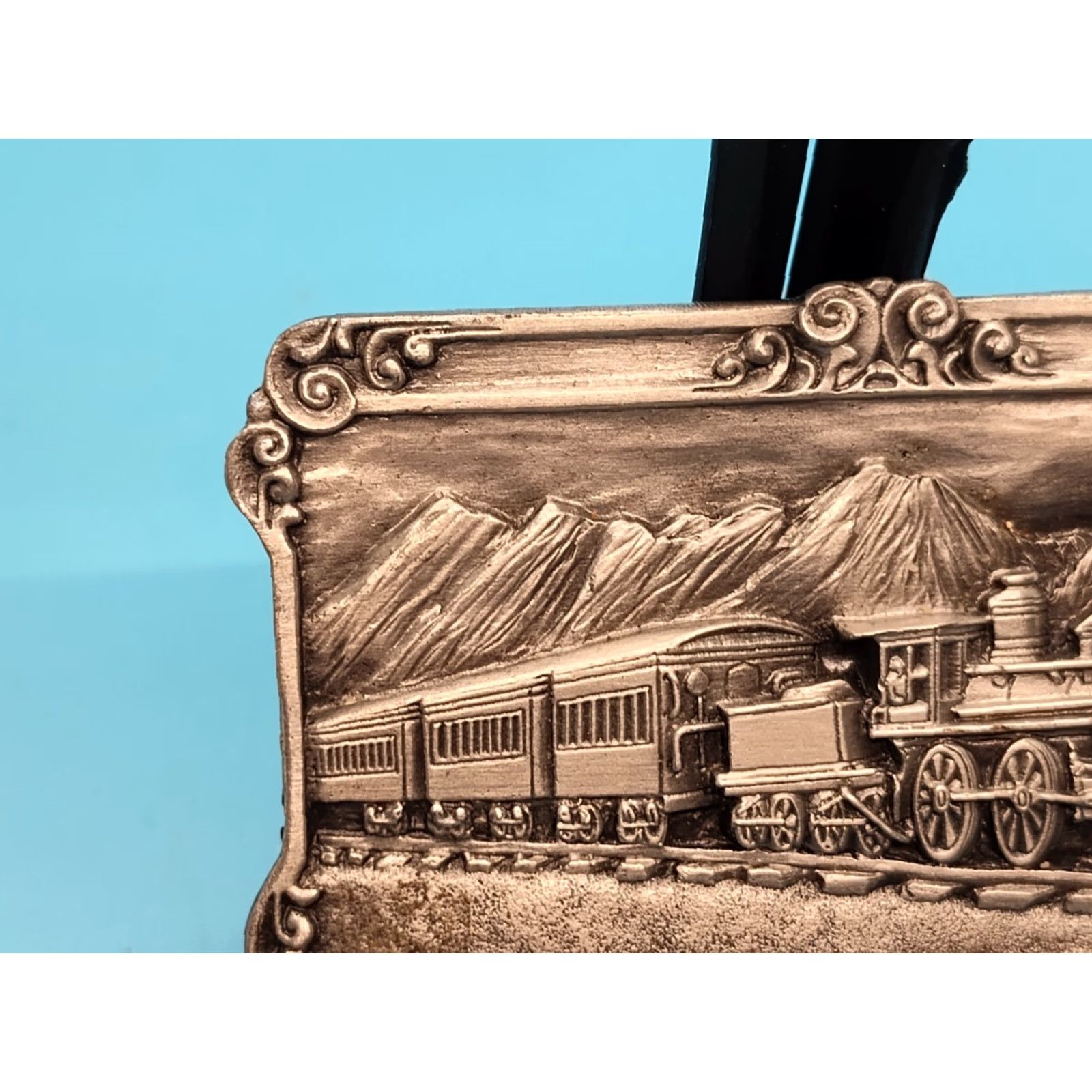 Vintage VINTAGE Siskiyou Belt Buckle Unisex Adult Metal Silver 1980s Transportation Art Nouveau Made in USA Free Shipping Size ONE SIZE - 2 Thumbnail