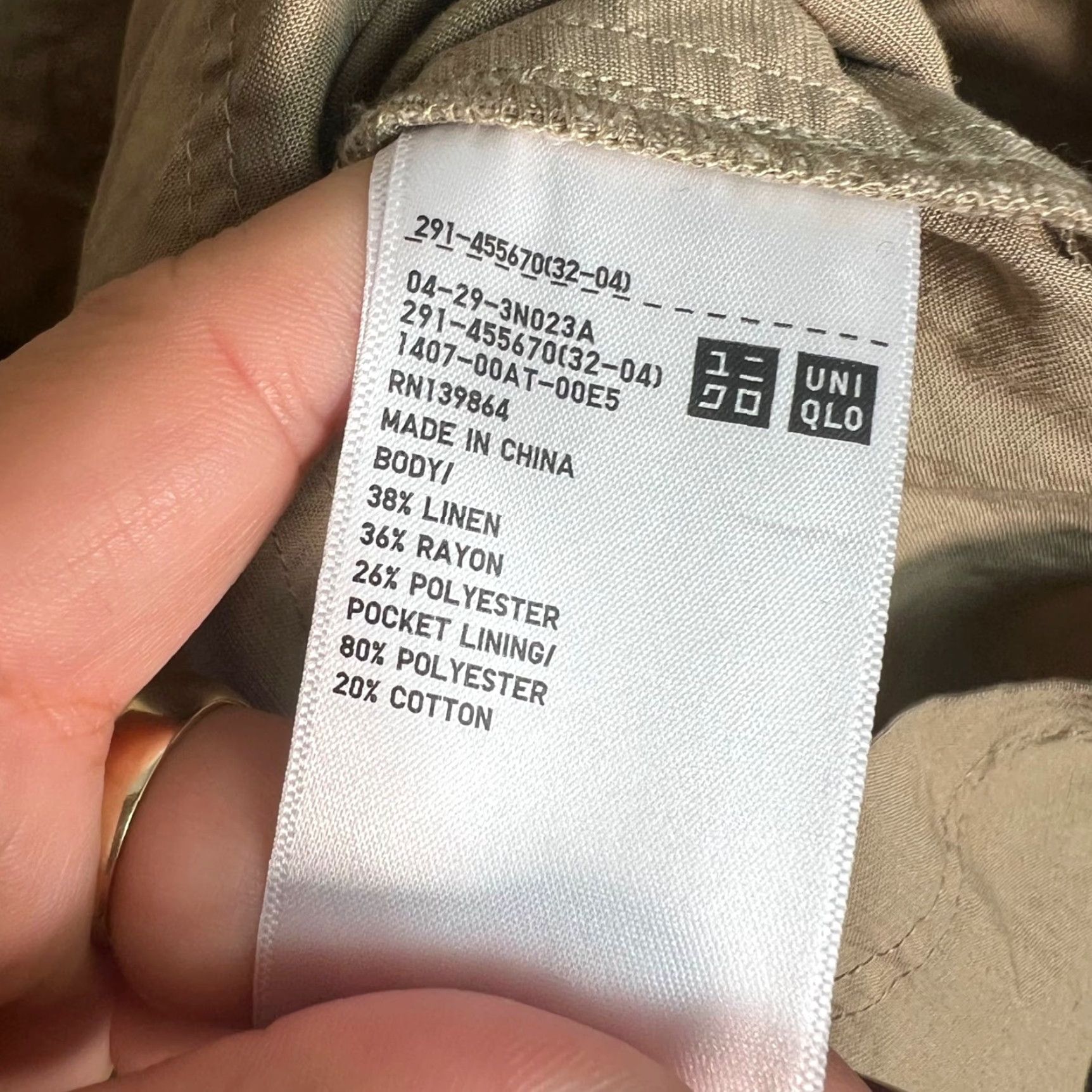 Uniqlo Uniqlo Jumpsuit Womens Size L Khaki Linen Blend Belt Wide-Leg Casual One-Piece Shirt Womens L Khaki Linen-Blend Jumpsuit with Belt Size 36" / US 14 / IT 50 - 4 Thumbnail