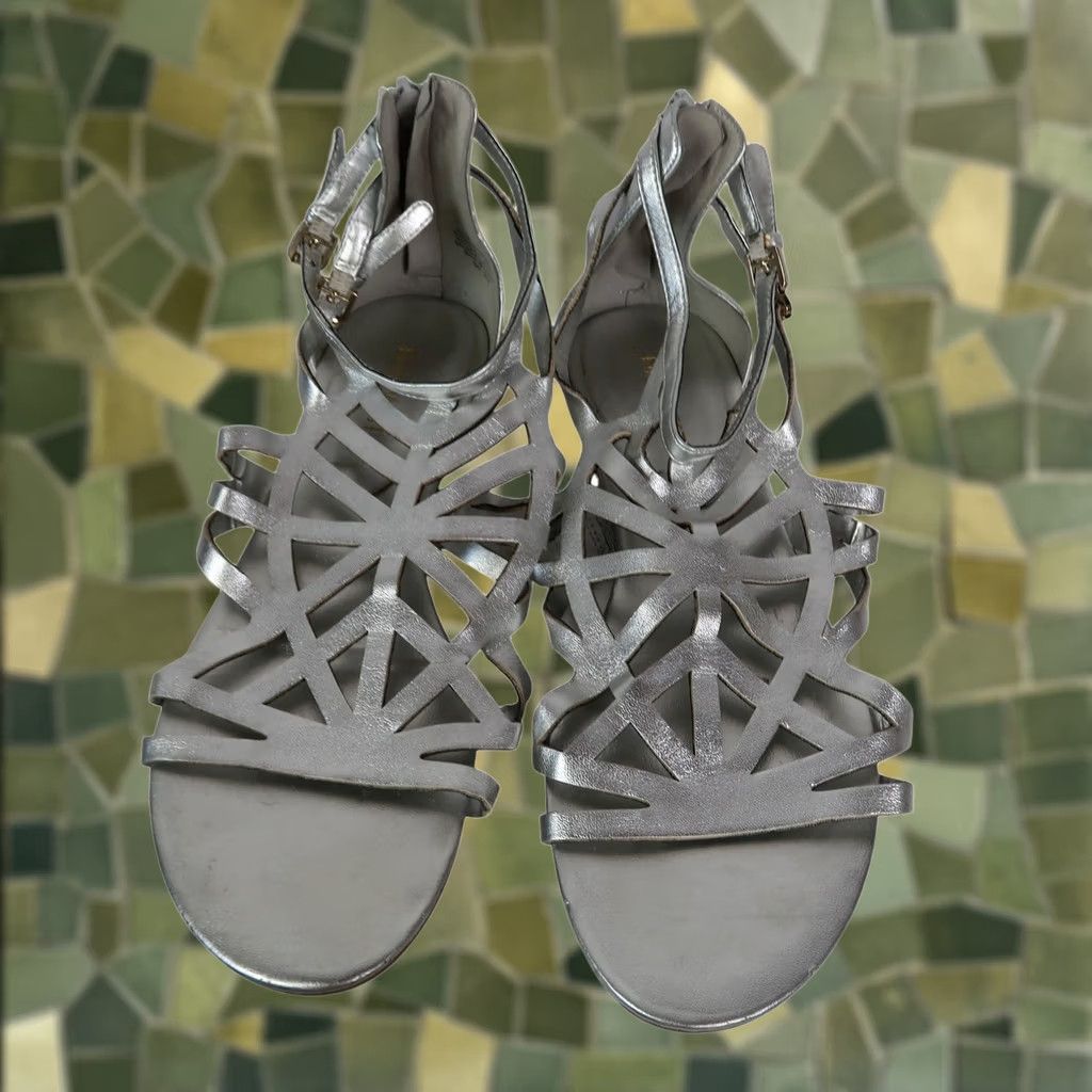 Nine West Nine West Delicacy Sandal Gladiator Flat Silver 9 Women Bohemian Casual Spring Summer Shoes Size US 9 / IT 39 - 1 Thumbnail