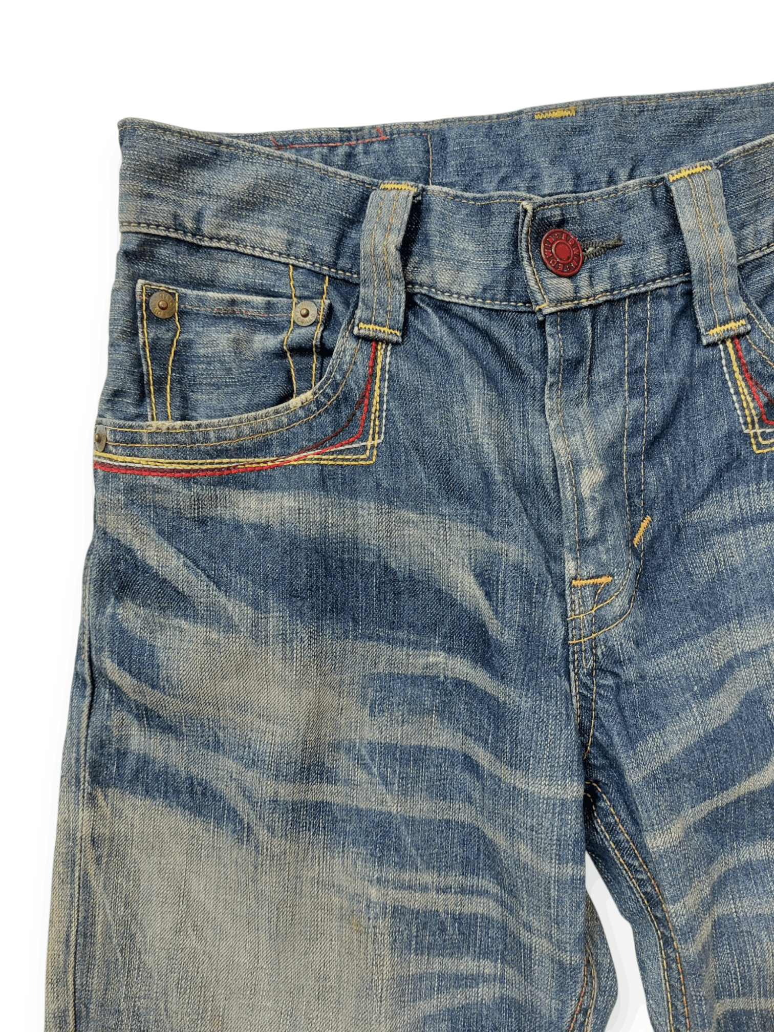 Edwin 💥Flare Vintage Edwin 503 Blue Trip Jeans Denim Size US 30 / EU 46 - 9 Thumbnail