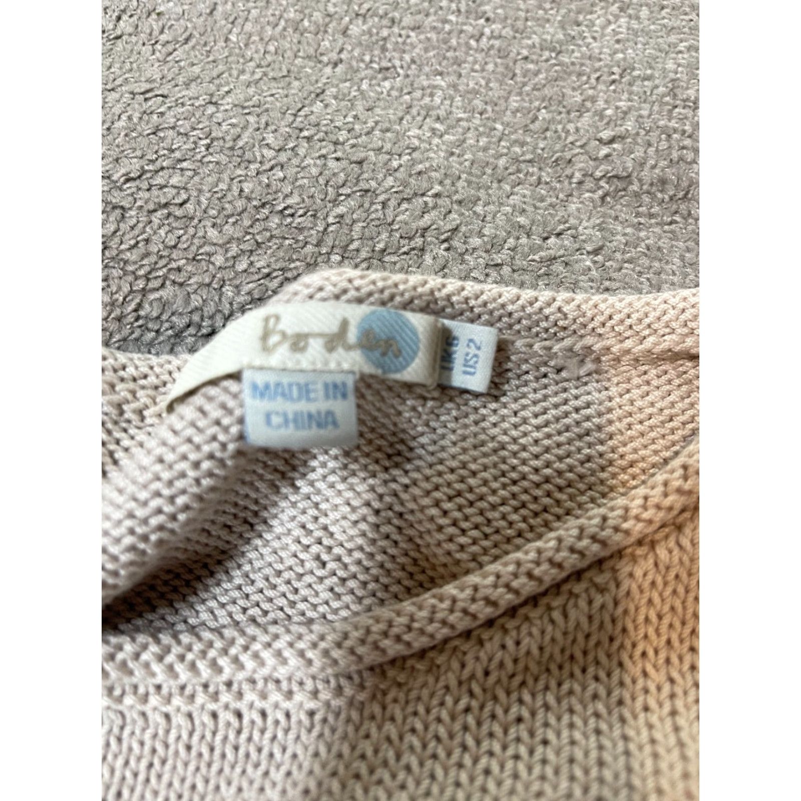 Boden Boden Dress Womens 2 Knit Short Sleeve Beige Blue Retro Sweater Dress Short Sleeve Womens Size 2 Knit Dress Size 26" / US 2 / IT 38 - 4 Thumbnail