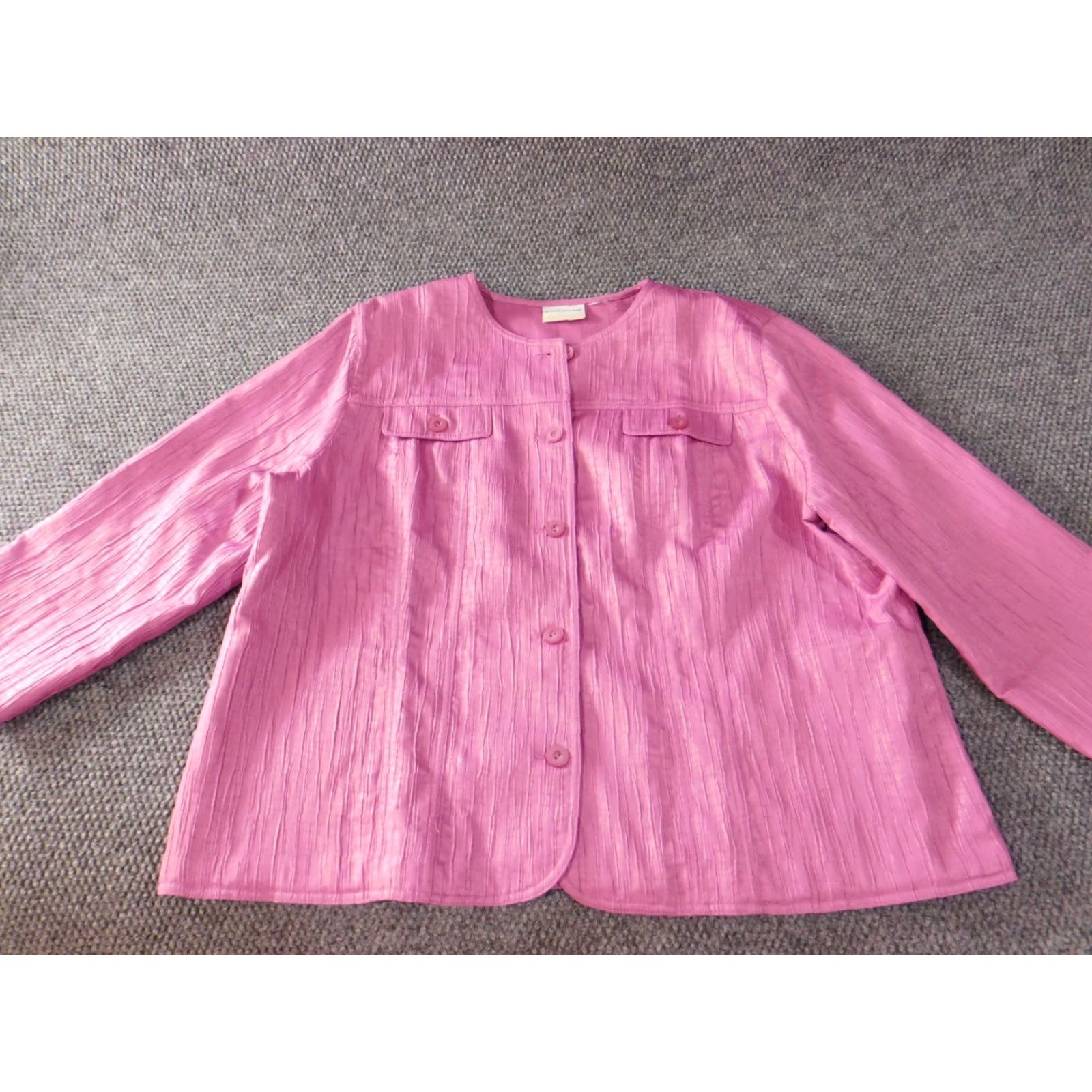 Vintage Alfred Dunner Jacket Blazer Womens 20W Purple Five-Button Shoulder Pads Tweed Polyester Lining Blazer Costume Classic Fall Winter Womens Size 3XL / US 20-22 - 2 Thumbnail