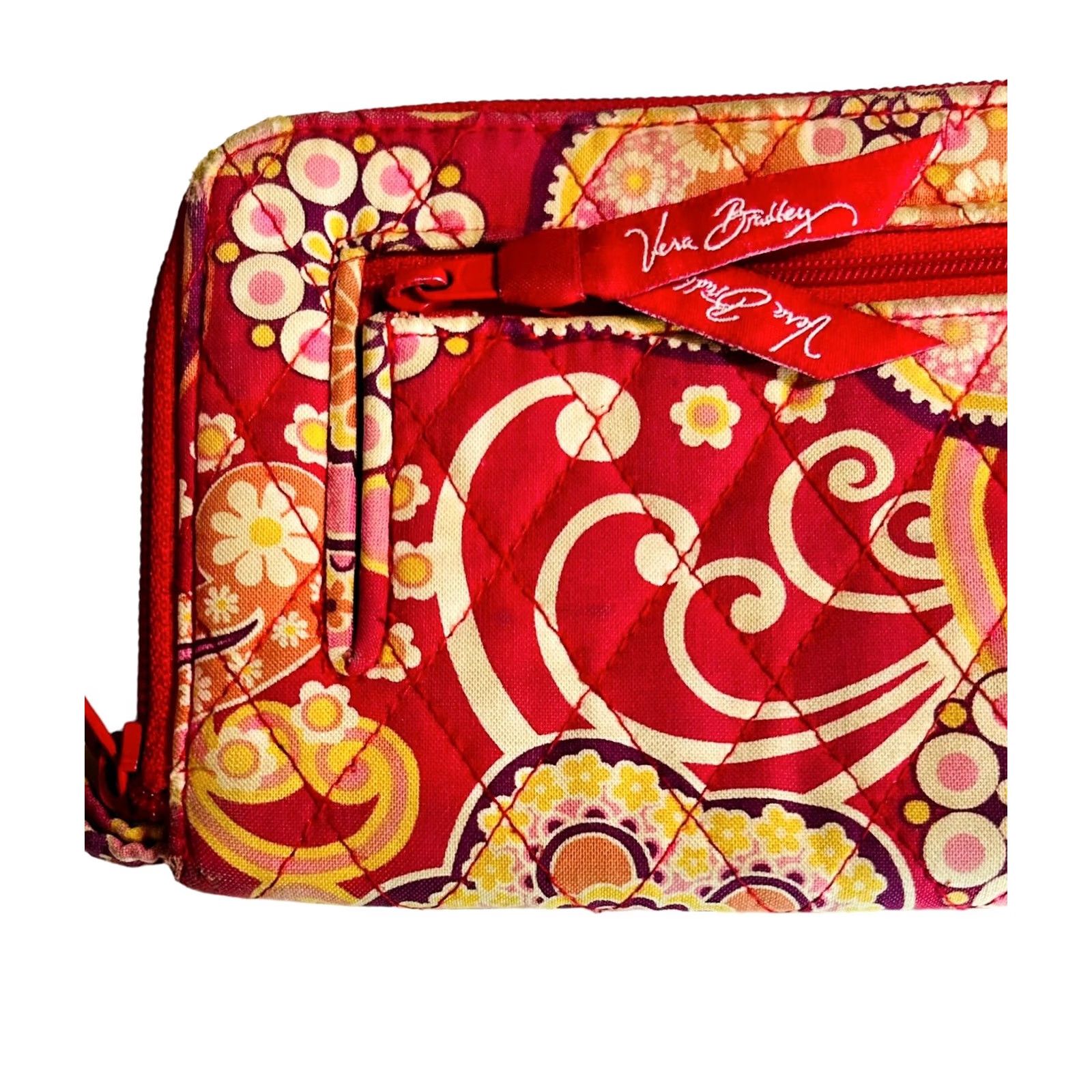Vera Bradley Vera Bradley Raspberry Fizz Full Zip Wallet Wristlet Women's Pink Credit Cards Size ONE SIZE - 7 Thumbnail