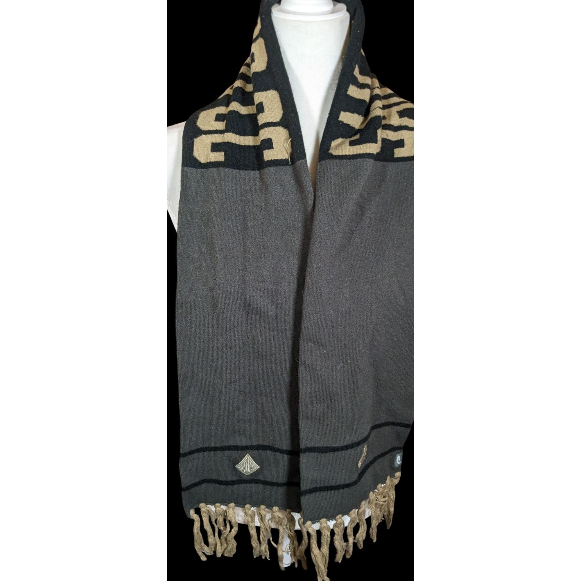 Other San Antonio CC Grey And Tan Scarf With Fringe Size ONE SIZE - 2 Thumbnail
