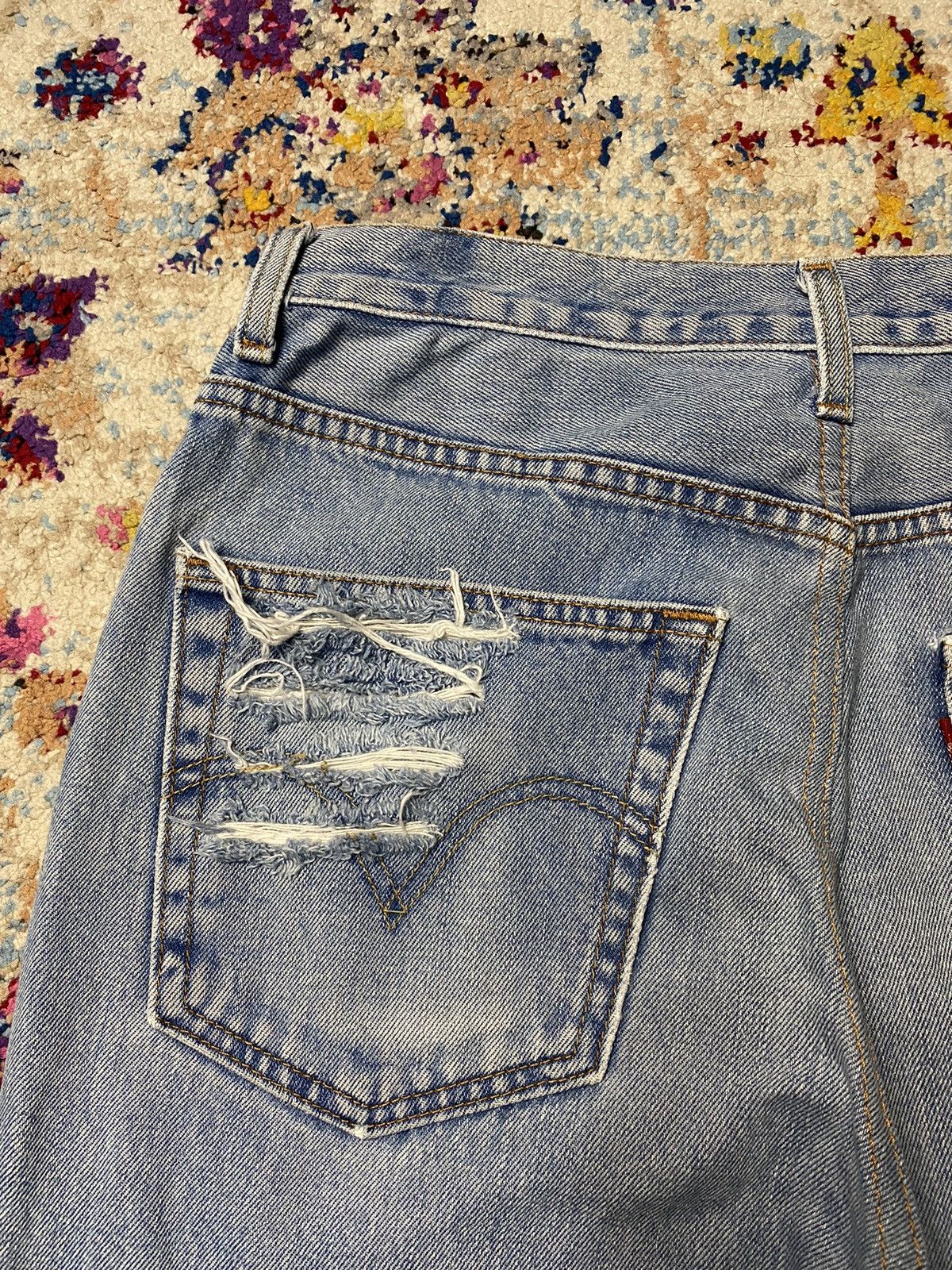 Levi's Levis Lot 550 Custom Destroyed Jeans Relaxed Fit Denim W30 Size US 30 / EU 46 - 5 Thumbnail