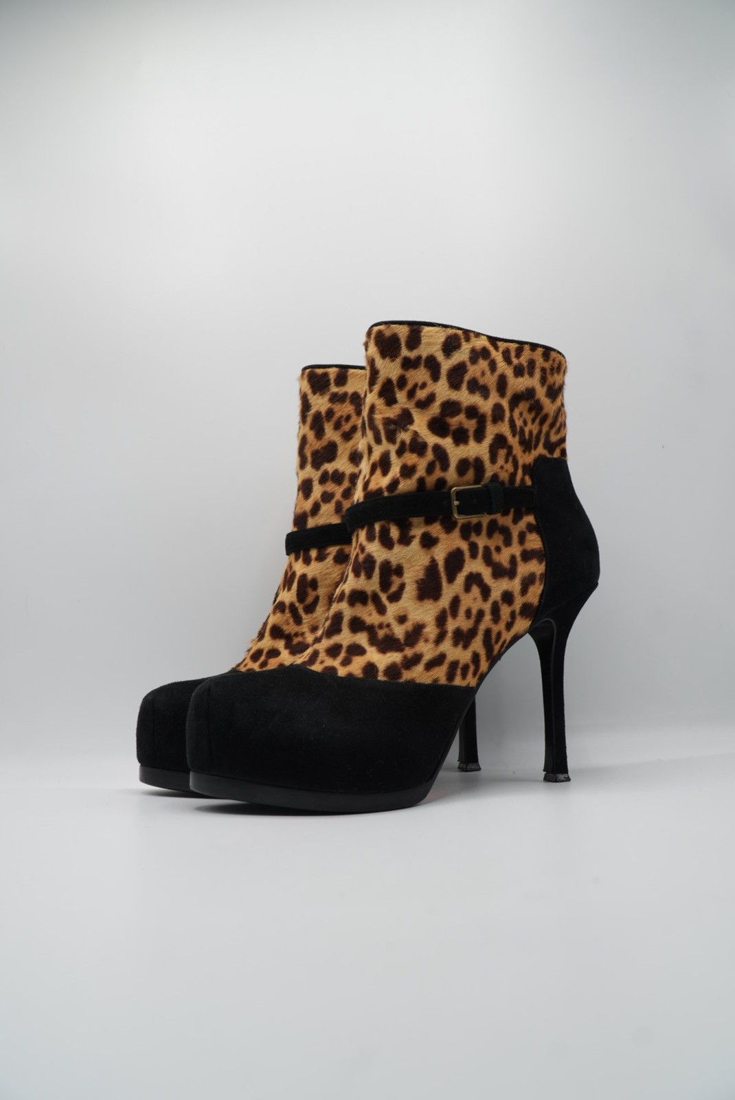 Yves Saint Laurent Stiletto-Heeled Leopard Boots