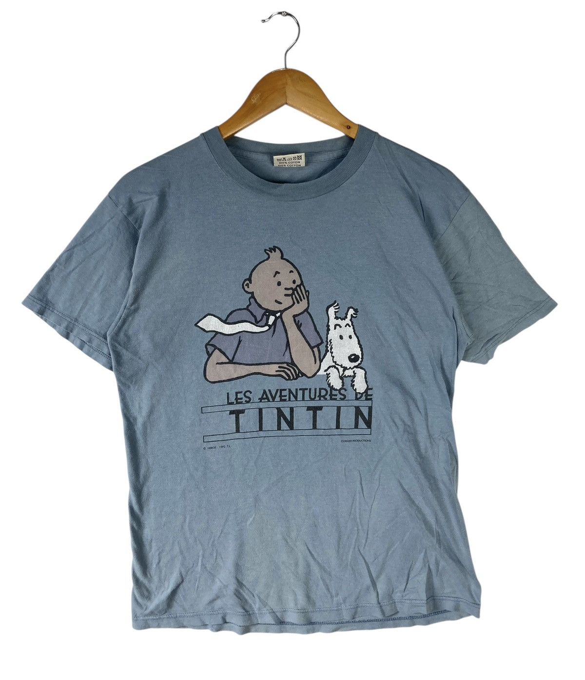 Vintage Vintage 1992 The Adventures Of Tintin Made in France T-Shirt Size US M / EU 48-50 / 2 - 2 Thumbnail