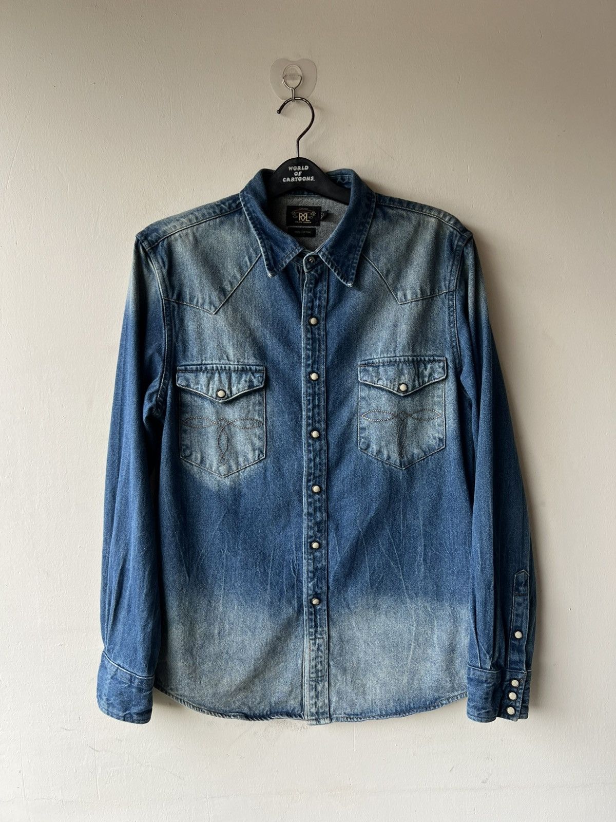 RRL Ralph Lauren RRL Mud Denim Western Shirt Size US L / EU 52-54 / 3 - 2 Thumbnail