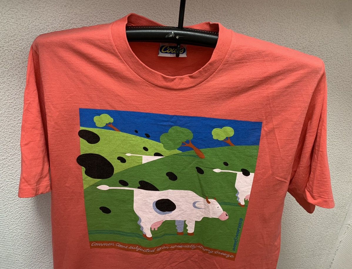 Vintage Marc Gallant 1993 vintage pink art t-shirt Cows L single Size US L / EU 52-54 / 3 - 3 Thumbnail