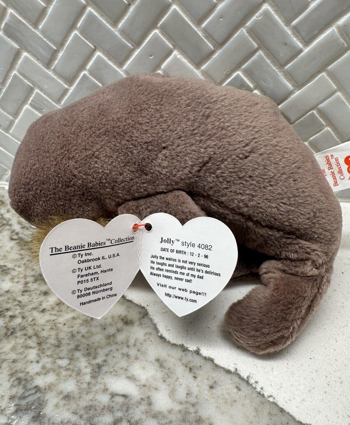Designer Rare 1996 Retired Ty Beanie Baby Plush Animal Jolly Walrus Size ONE SIZE - 4 Thumbnail