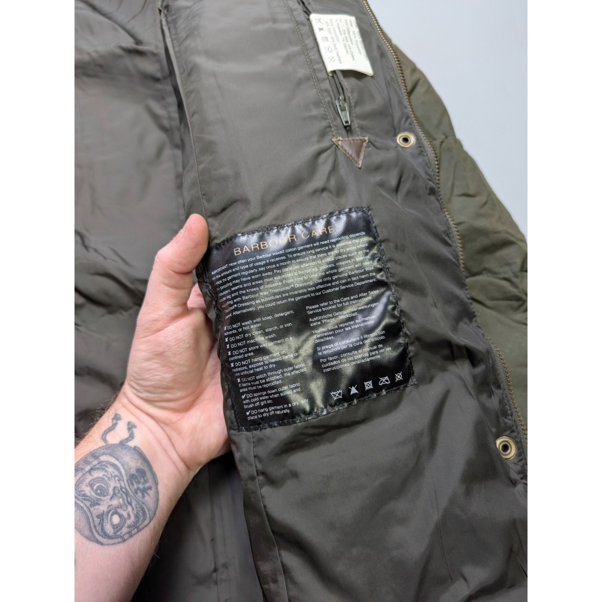 Barbour Barbour Peninsula Waxed Down Jacket Coat (Y1093) Size XL / US 12-14 / IT 48-50 - 8 Thumbnail