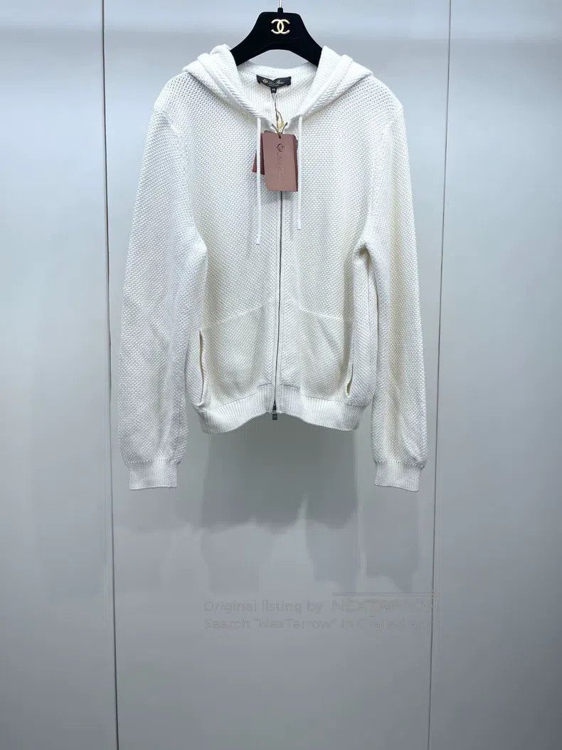 Loro Piana Loro Piana Cream hooded zipper knit top Size S / US 4 / IT 40 - 1 Thumbnail