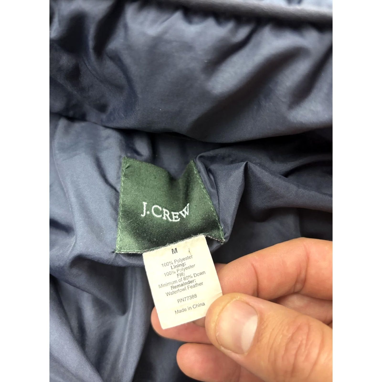 J.Crew J.CREW Puffer Jacket Womens Medium Navy Hooded Down Fill Winter Coat Warm Parka Size M / US 6-8 / IT 42-44 - 7 Thumbnail