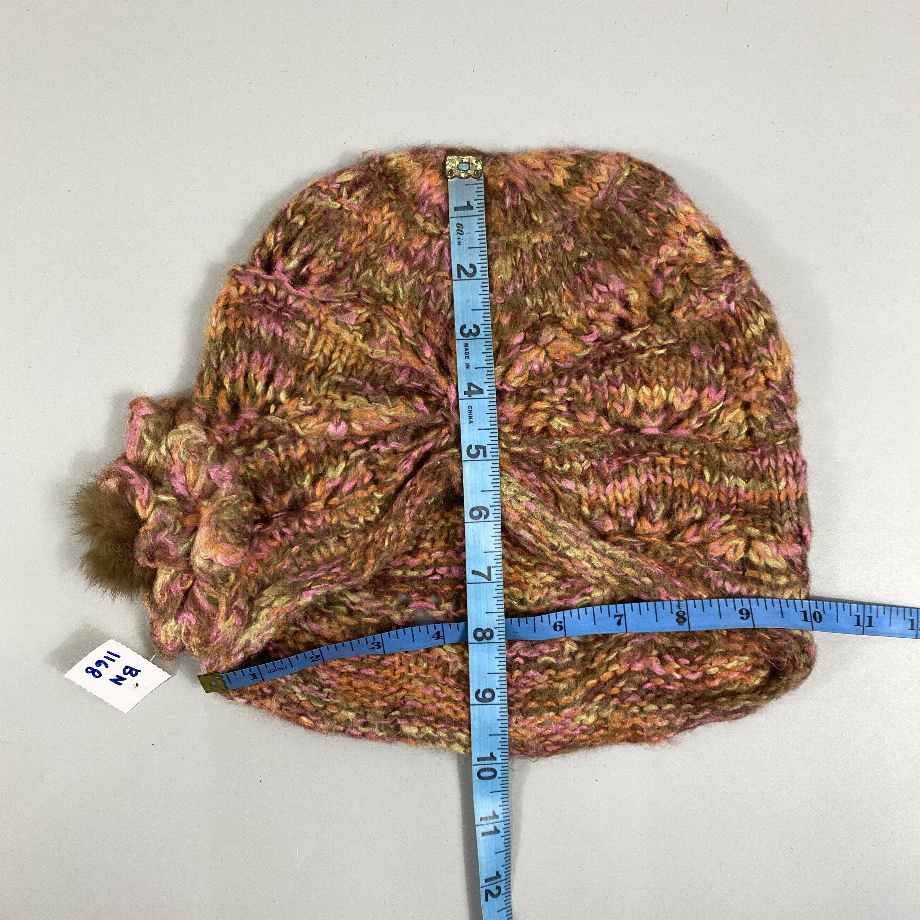 Japanese Brand Cypres Colline Knit With Flowers Beanie Hat -BN1168 Size ONE SIZE - 5 Thumbnail