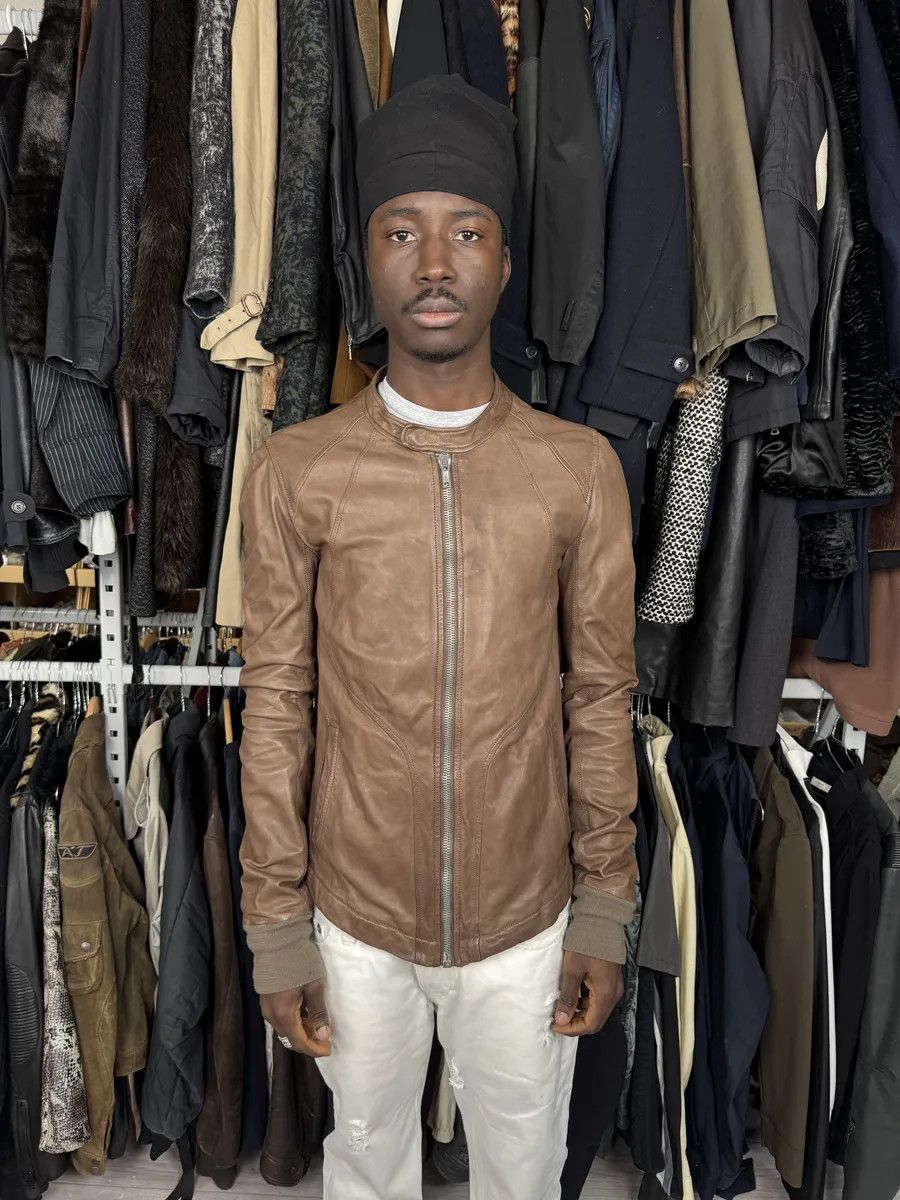 Rick Owens Rick Owens Camel Brown Avant-Garde Lamb Leather Jacket Size US S / EU 44-46 / 1 - 3 Thumbnail