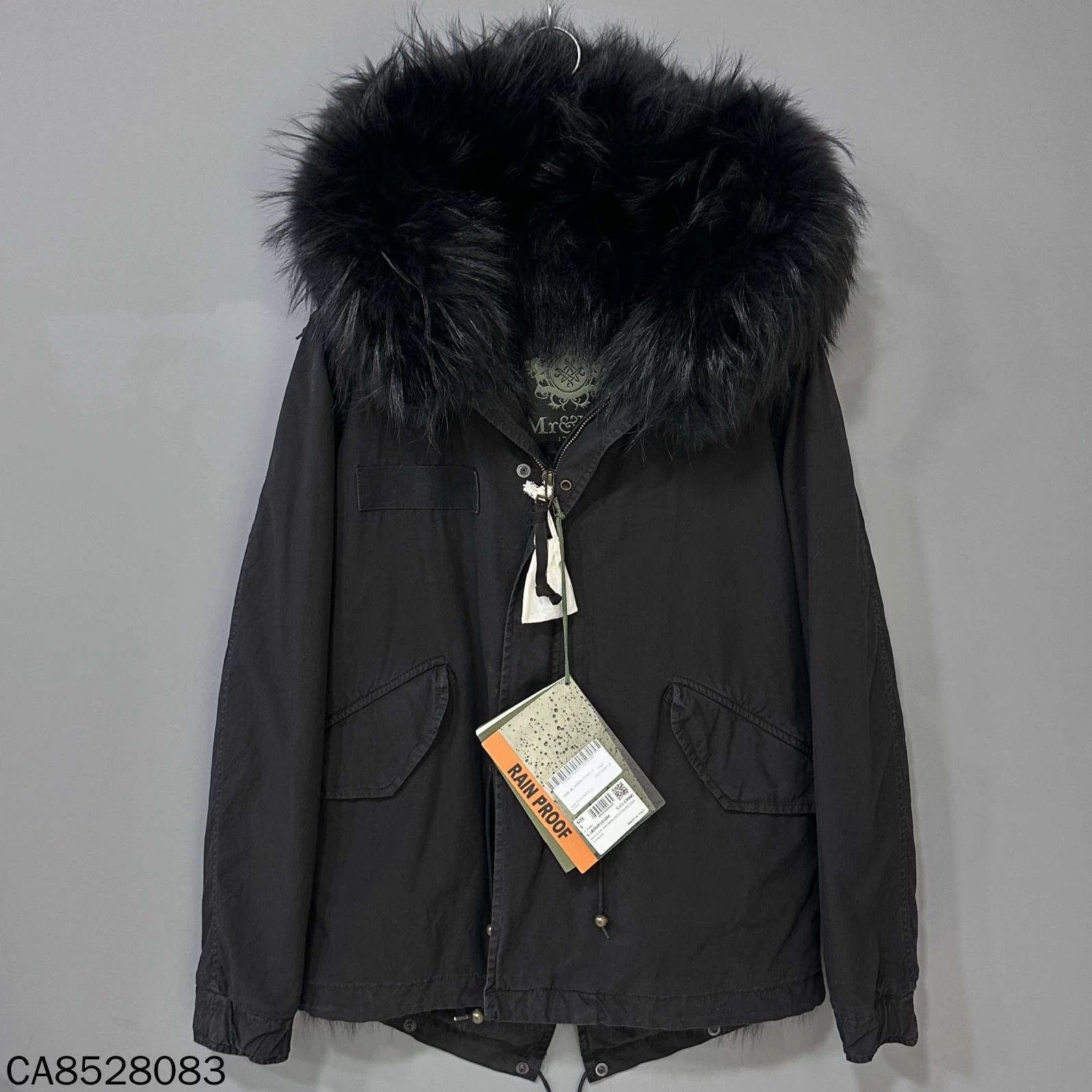 Mr & Mrs black full fur coat S
