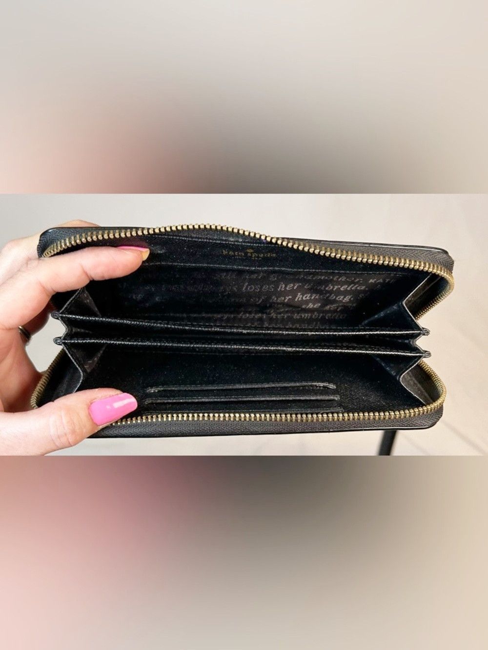 Kate Spade Kate Spade New York Black Roses Perforated Wristlet Wallet Size ONE SIZE - 3 Thumbnail