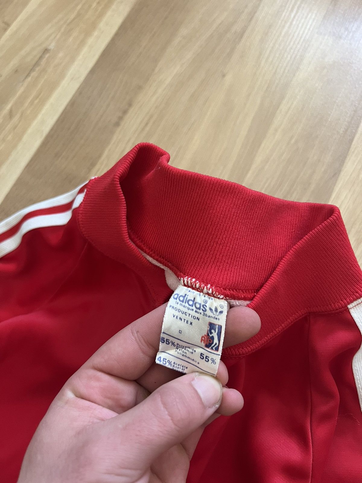 Adidas × Vintage Vintage 70s 80s Adidas Spell Out Striped Track Jacket red Size US S / EU 44-46 / 1 - 6 Thumbnail