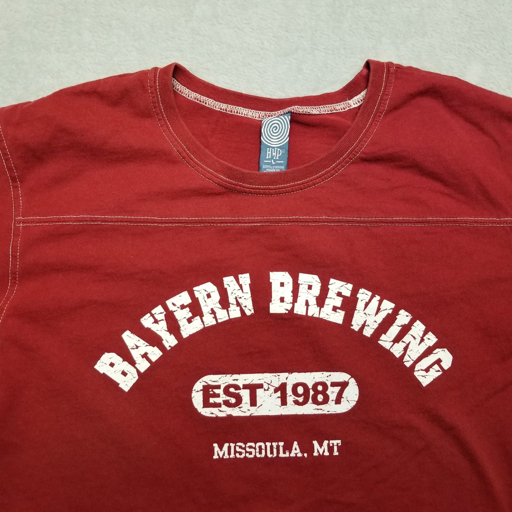Vintage VINTAGE Bayern Brewing Co Shirt Mens Large Red 100% Cotton Crewneck Missoula TEE Size US L / EU 52-54 / 3 - 2 Thumbnail