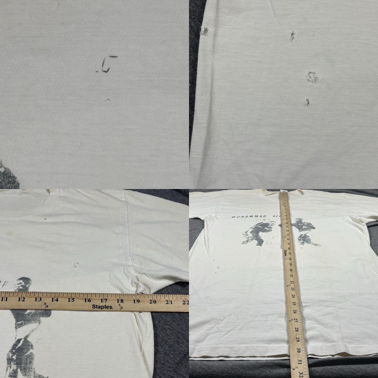 Vintage VINTAGE Muhammad Ali Tshirt Deer Lake Camp Early-Mid 70s Champ Era Shirt Unisex XLT White 1970s Graphic Tee Sports Mens Womens Boys Girls Size US XL / EU 56 / 4 - 8 Thumbnail