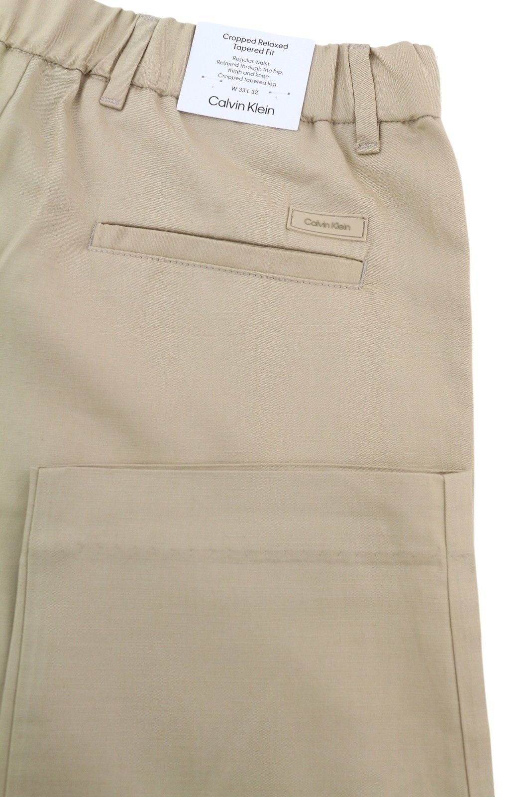 Calvin Klein DYED TENCEL TAPERED W33/L32 Brown Linen Trousers 85159 Size US 33 - 7 Thumbnail