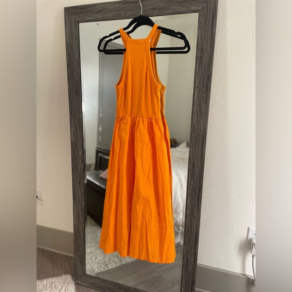 Zara Zara orange high neck midi dress Size S / US 4 / IT 40 - 3 Thumbnail