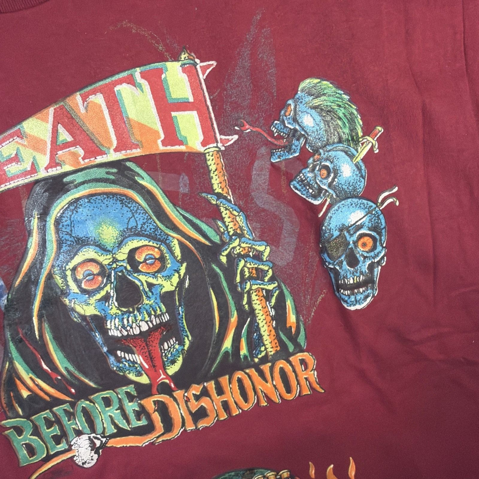 Flip Skateboards Vintage Skate Shirt Mens 2XL Red 90s Flames Skulls Death Size US XXL / EU 58 / 5 - 5 Thumbnail