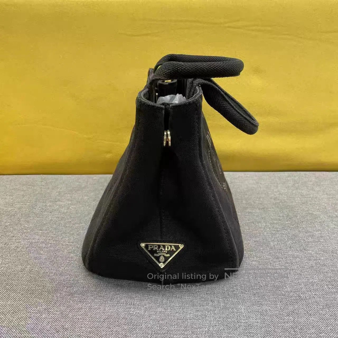 Prada Black Canvas Handbag with Shoulder Strap. Size ONE SIZE - 4 Thumbnail