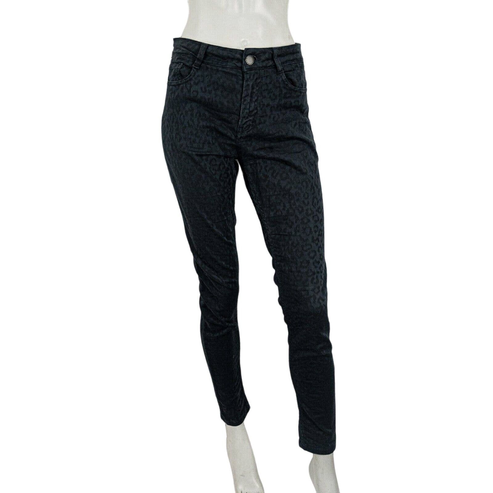 Maje MAJE Black Cheetah print stretch skinny jean pant cotton Size 28" / US 6 / IT 42 - 1 Thumbnail