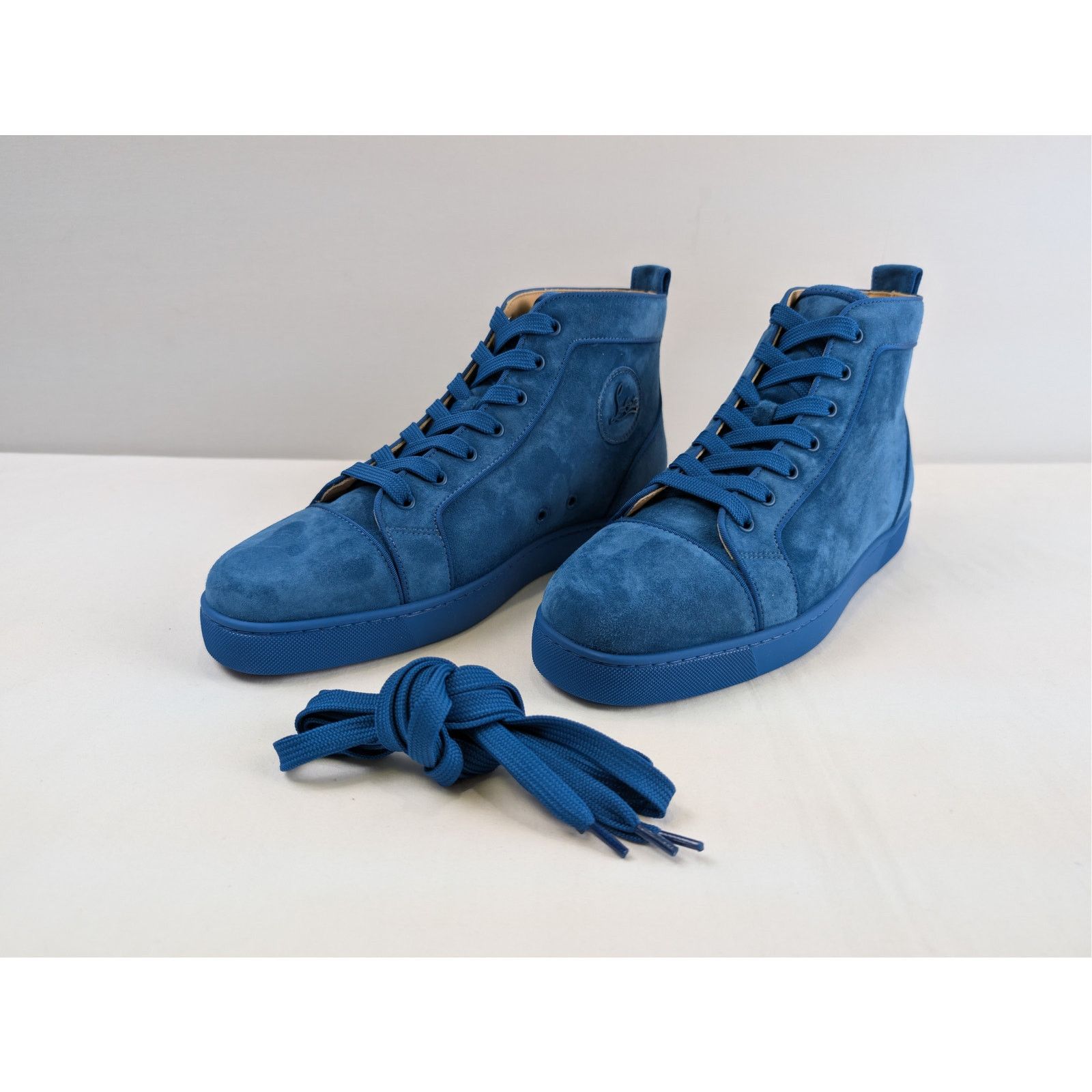 Christian Louboutin o1rshd1 Louis Orlato flat high-top sneaker in blue suede Size US 10 / EU 43 - 7 Thumbnail