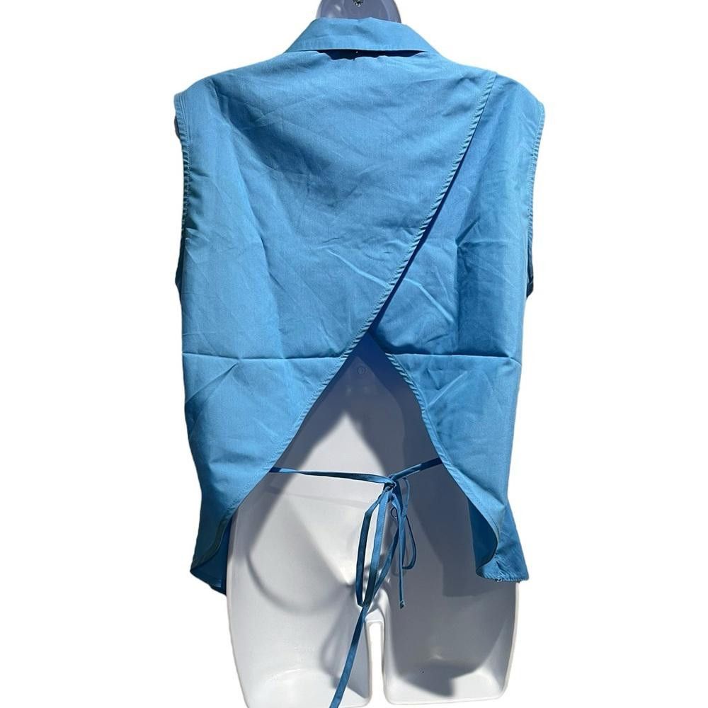 Topshop NWOT Topshop sleeveless open back shirt in blue Size M / US 6-8 / IT 42-44 - 2 Thumbnail