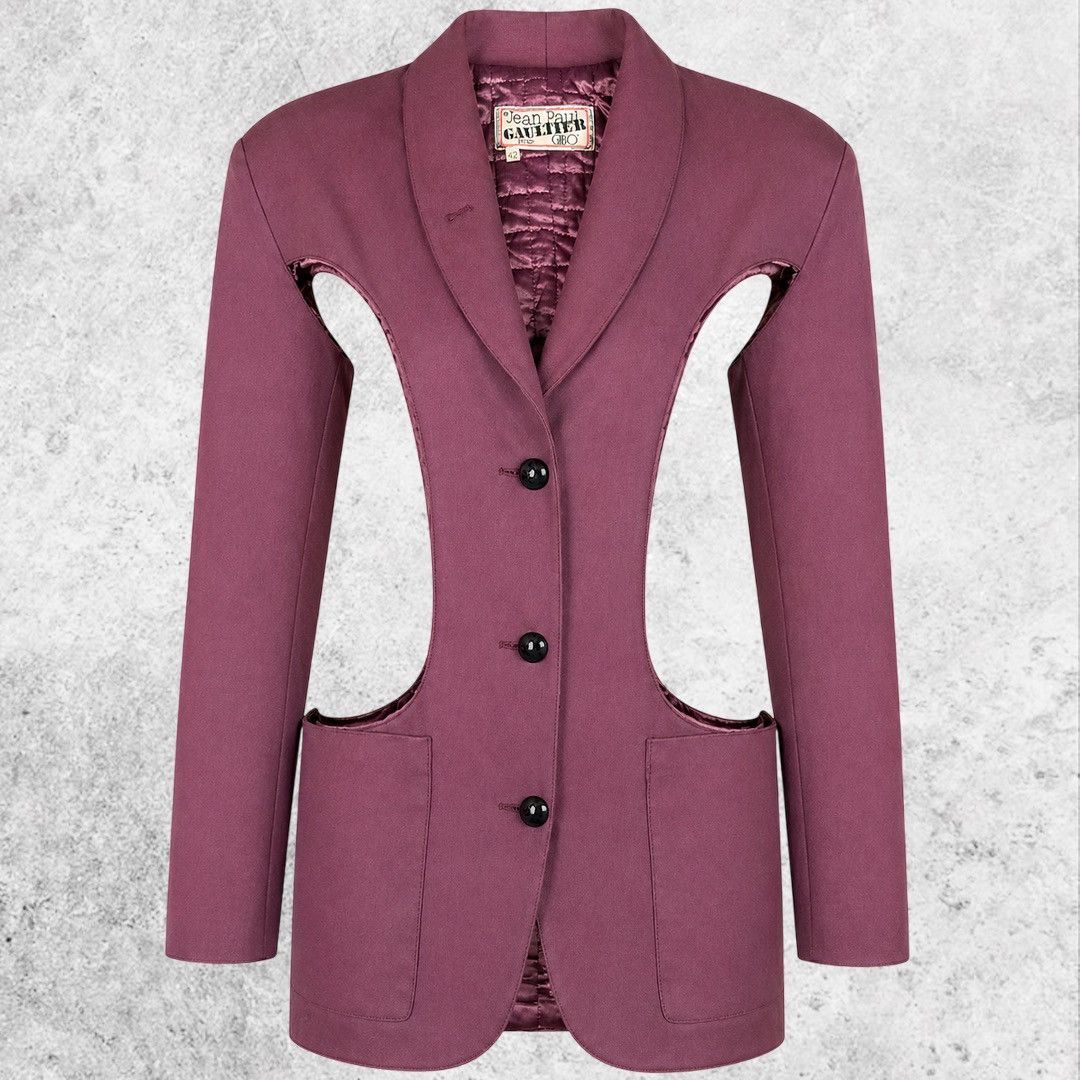Jean Paul Gaultier Jean Paul Gaultier Pour GIBO Vintage 80s Cut-Out Cage Blazer Size L / US 10 / IT 46 - 2 Thumbnail