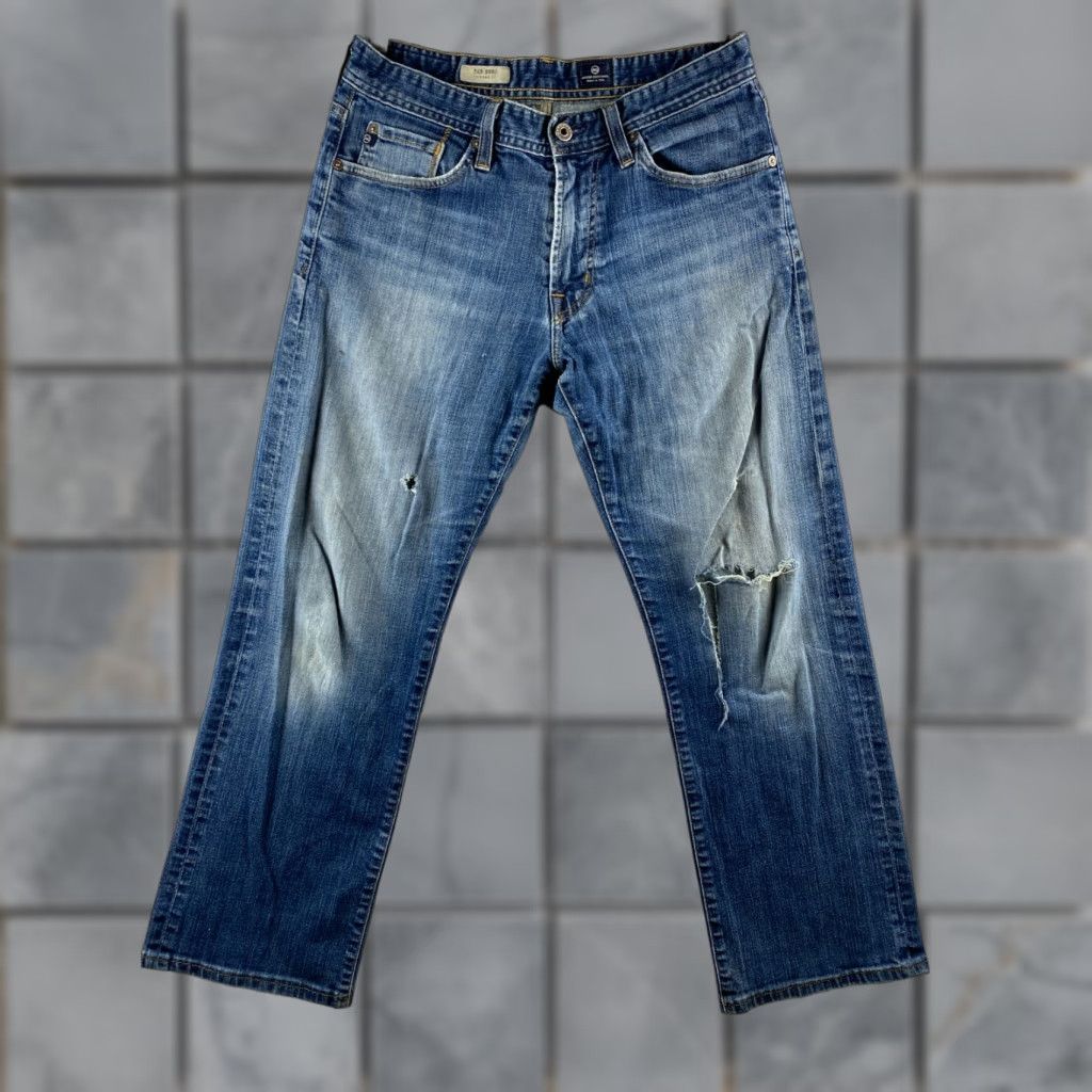 Denime AG Adriano Goldschmied Jeans Mens 31x34 The Hero Relaxed Straight Rip Denim USA Jeans Mens Size US 31 - 1 Thumbnail