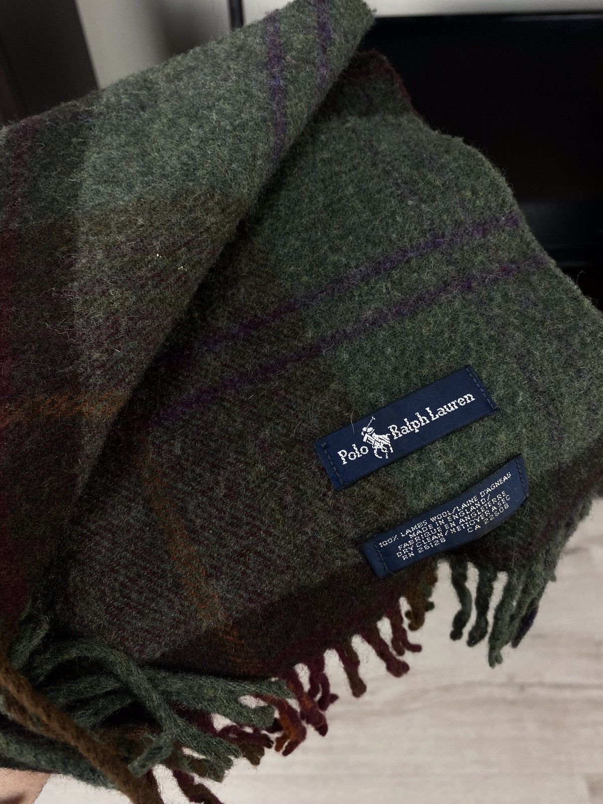 Polo Ralph Lauren × Vintage Vintage Polo Ralph Lauren Lamb Wool Scarves Size ONE SIZE - 2 Thumbnail