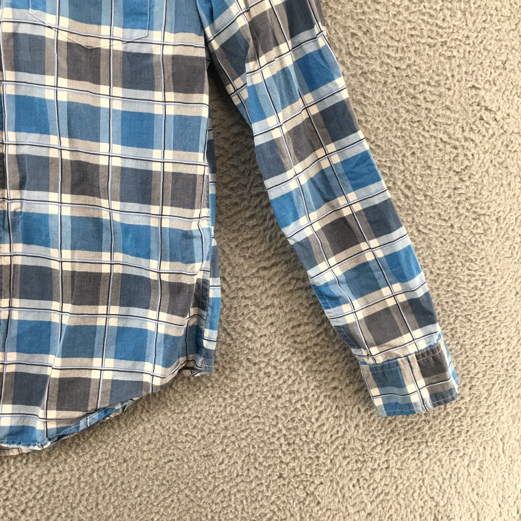 Banana Republic Banana Republic Button-Up Shirt Mens S Blue Plaid 078 Wash Grant Fit Classic Casual Shirt Size US S / EU 44-46 / 1 - 3 Thumbnail