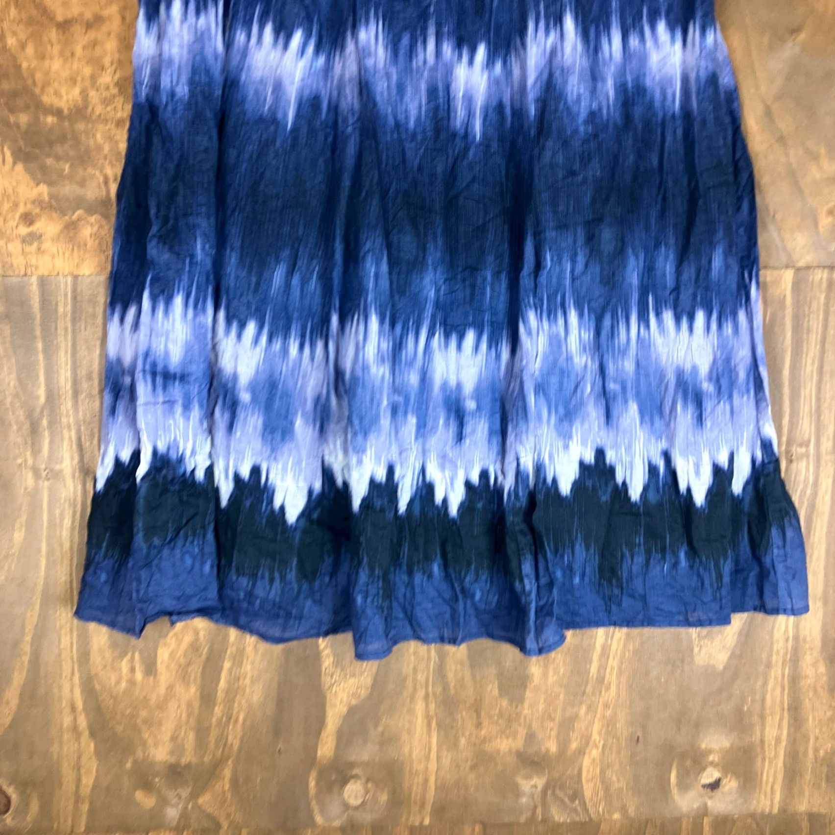 Vintage Chicos Womens Skirt Maxi Pull On 2 (L) Cotton Blue Purple Pattern Casual Workwear Size 36" / US 14 / IT 50 - 3 Thumbnail