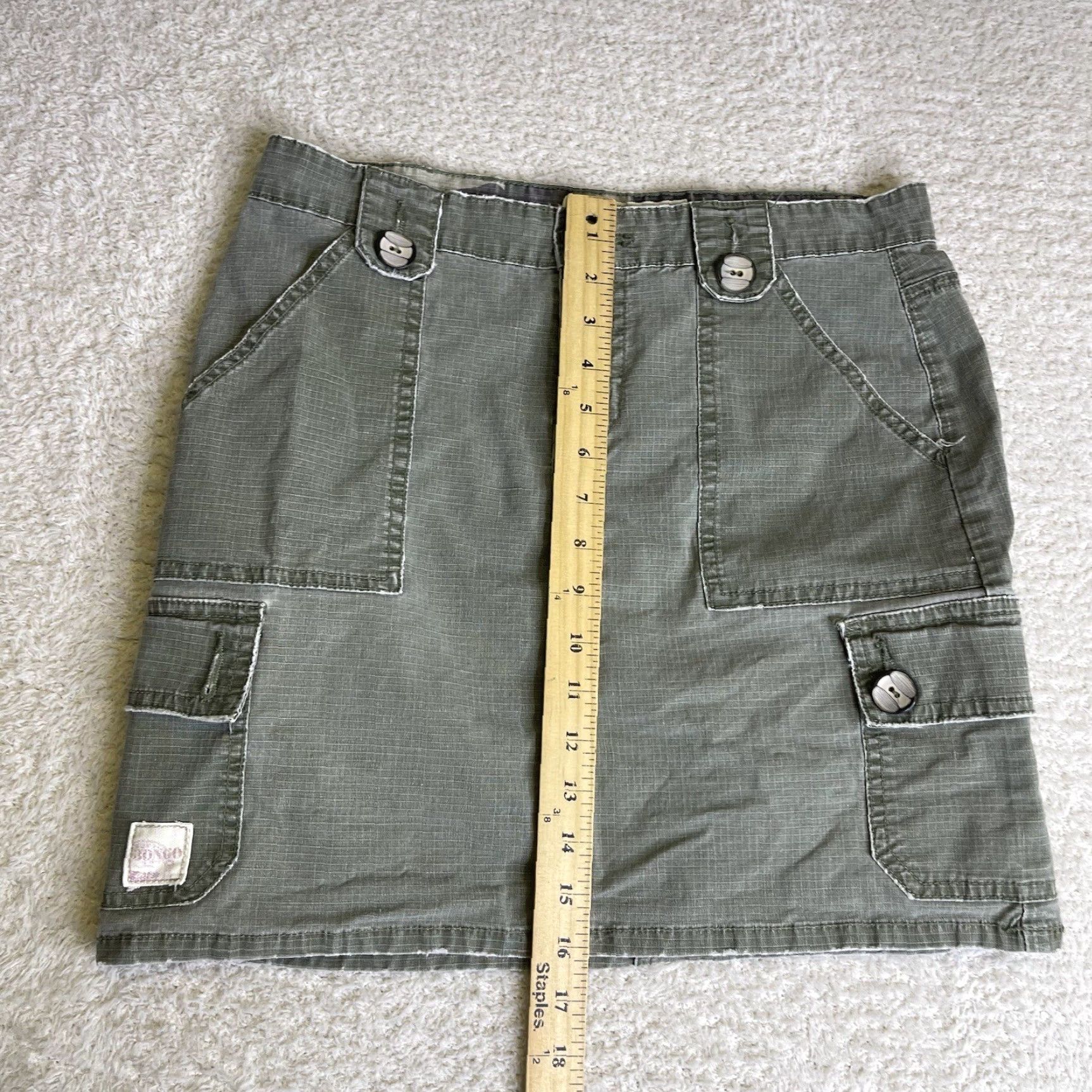 Vintage VINTAGE Bongo Cargo Mini Skirt Women Size 7 Green Rip Stop Grunge 80s 90s Military Rave Skate Size 28" / US 6 / IT 42 - 6 Thumbnail