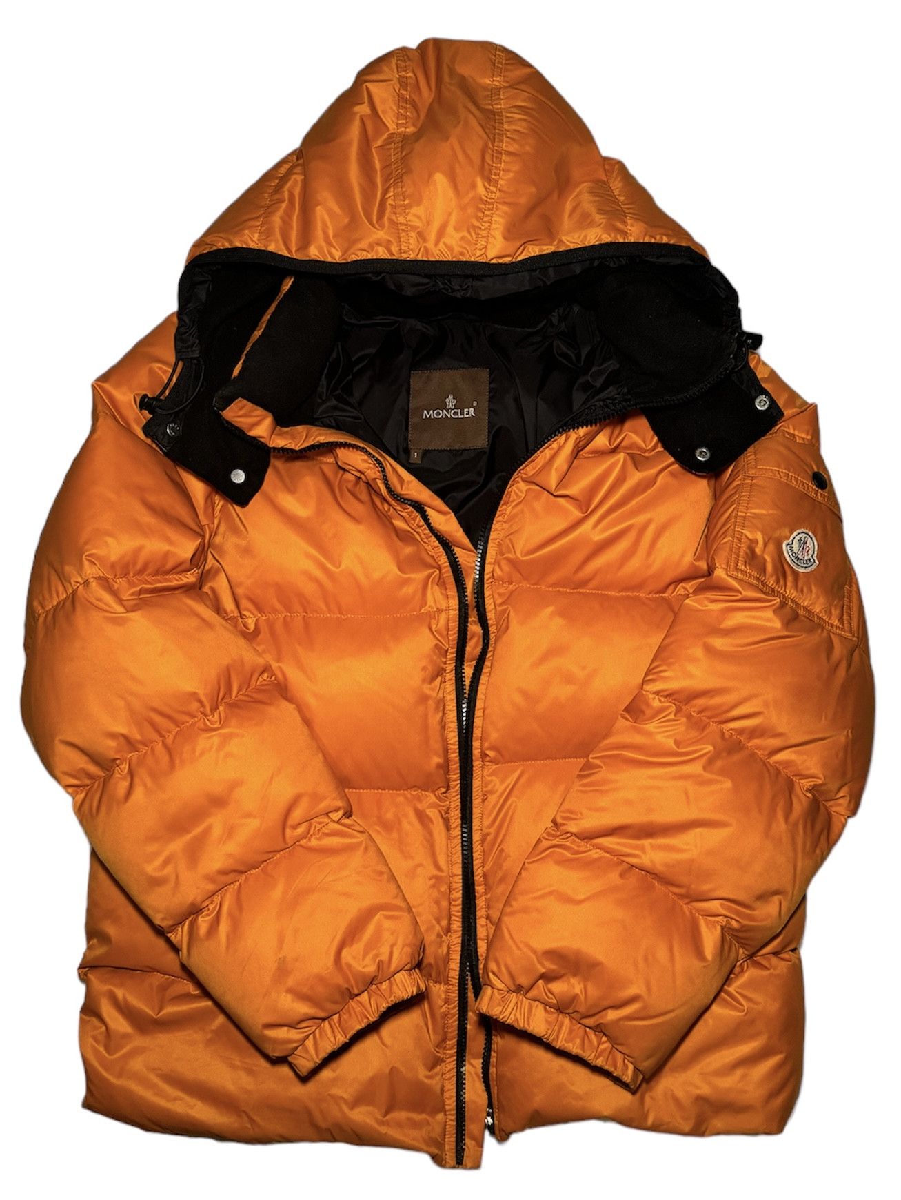 Image of Vintage Moncler Down Jacket in Orange, Men's (Size Small)