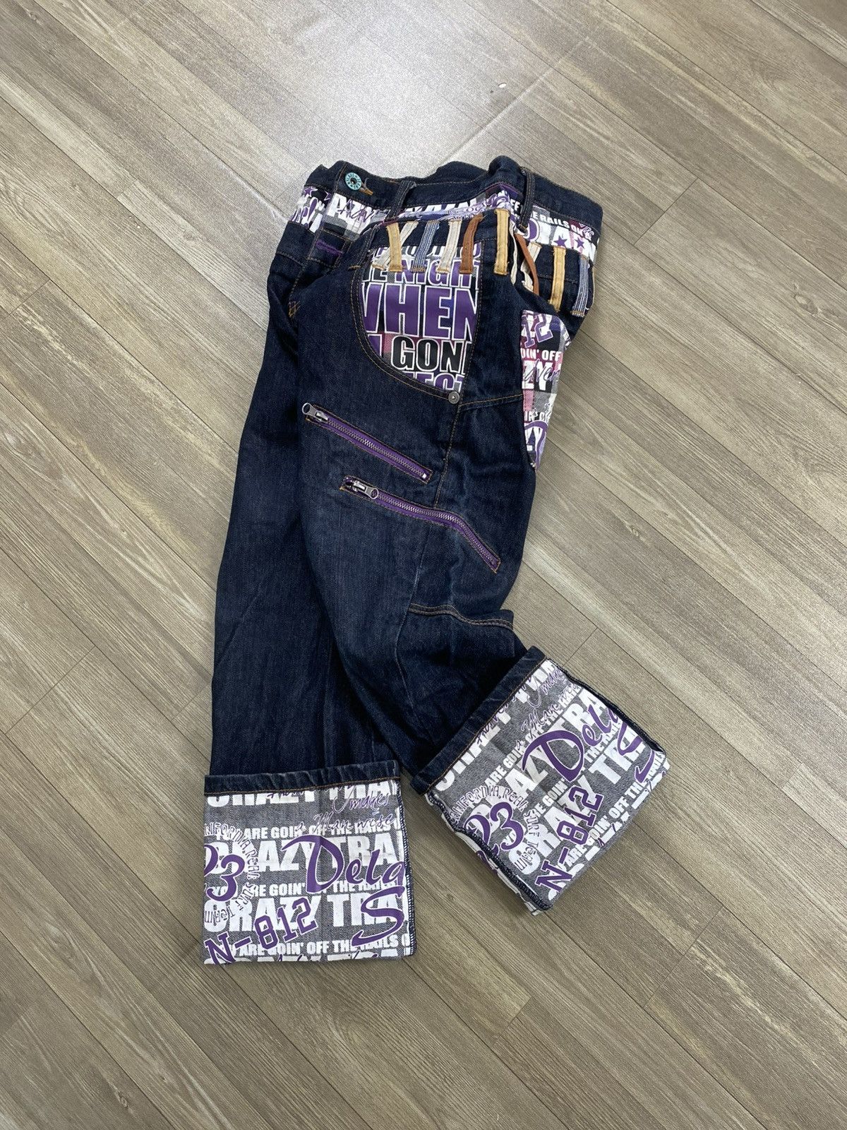 If Six Was Nine 2000s Nylaus Double Waist Multipocket Punk Lgb Style Jeans Size US 28 / EU 44 - 5 Thumbnail
