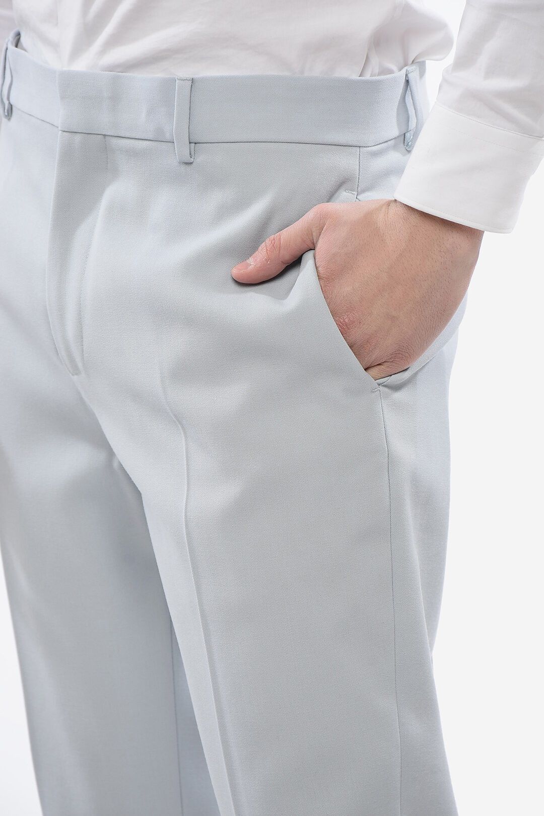 Off-White og1mm1025 Virgin Wool Chinos Pant in Light Blue Size US 34 / EU 50 - 3 Thumbnail