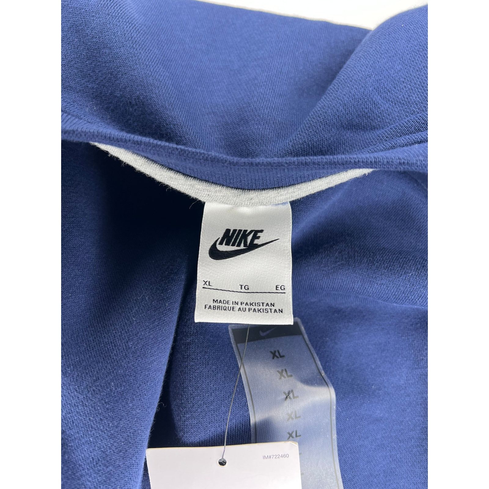 Nike Nike Solo Swoosh Sweatshirt Blue Brushed Fleece Crewneck Size US XL / EU 56 / 4 - 5 Thumbnail